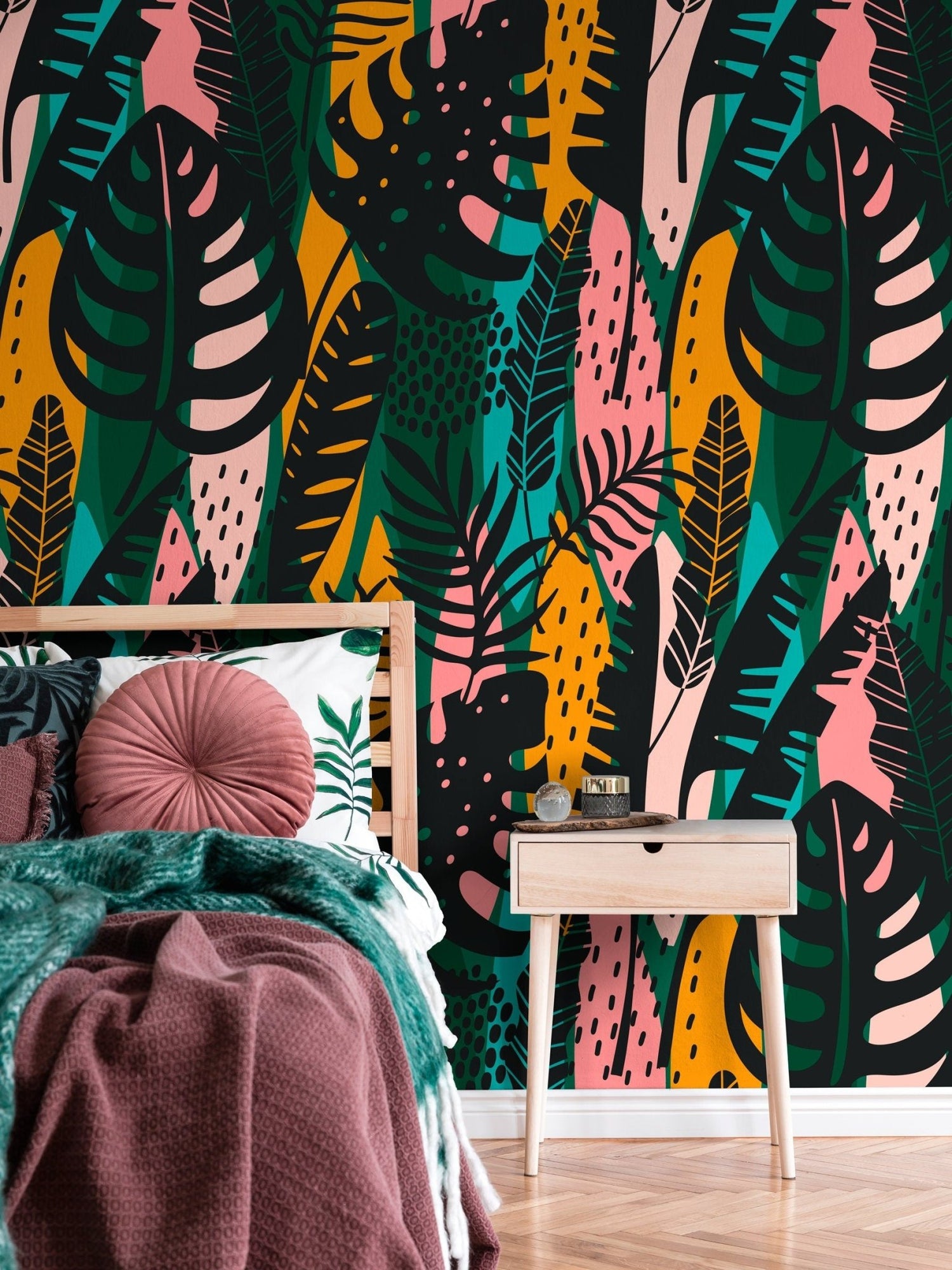 Tropical Foliage Mix Wallpaper - B177 - WallTrend