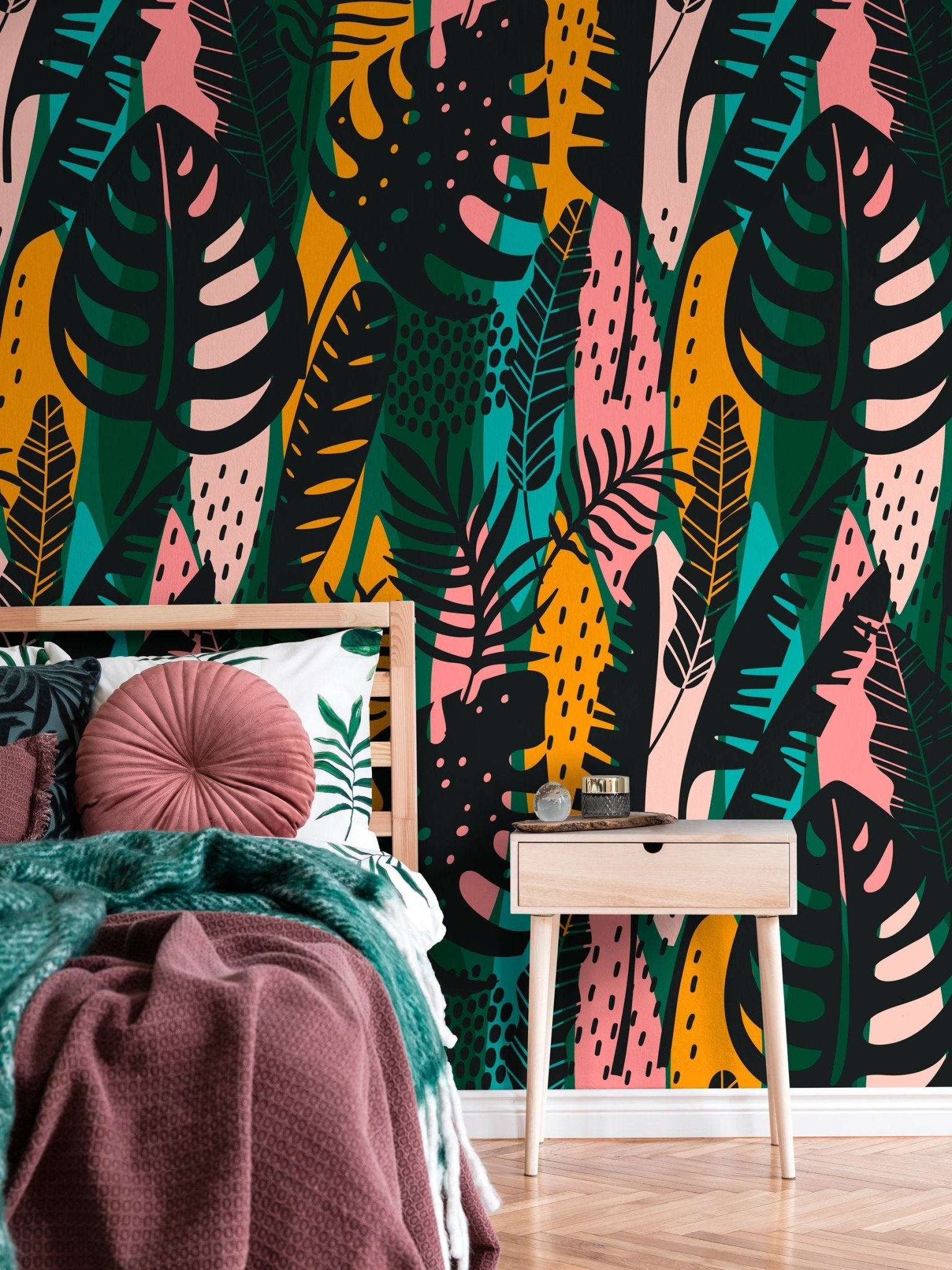 Tropical Foliage Mix Wallpaper - B177 - WallTrend