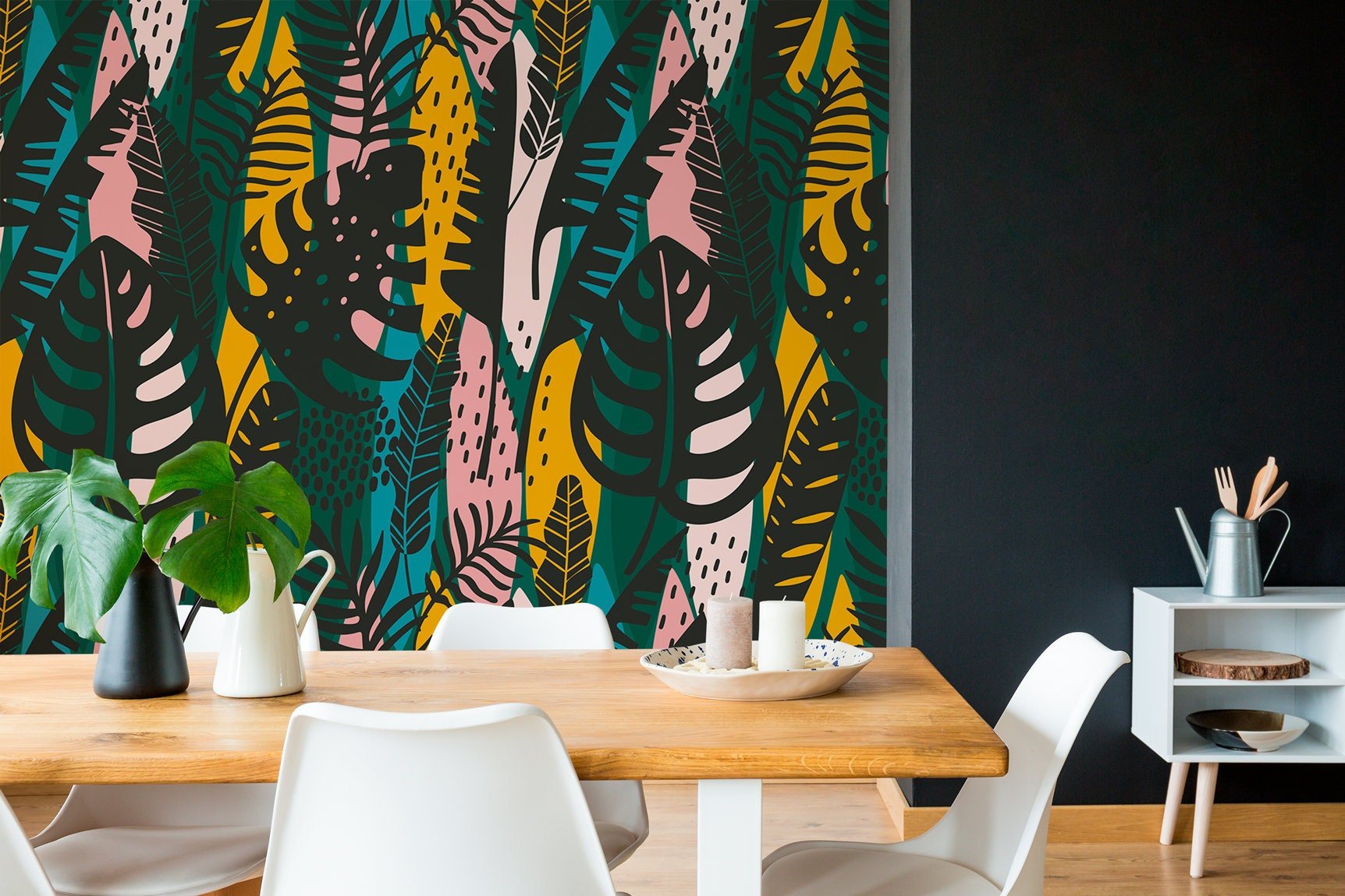 Tropical Foliage Mix Wallpaper - B177 - WallTrend
