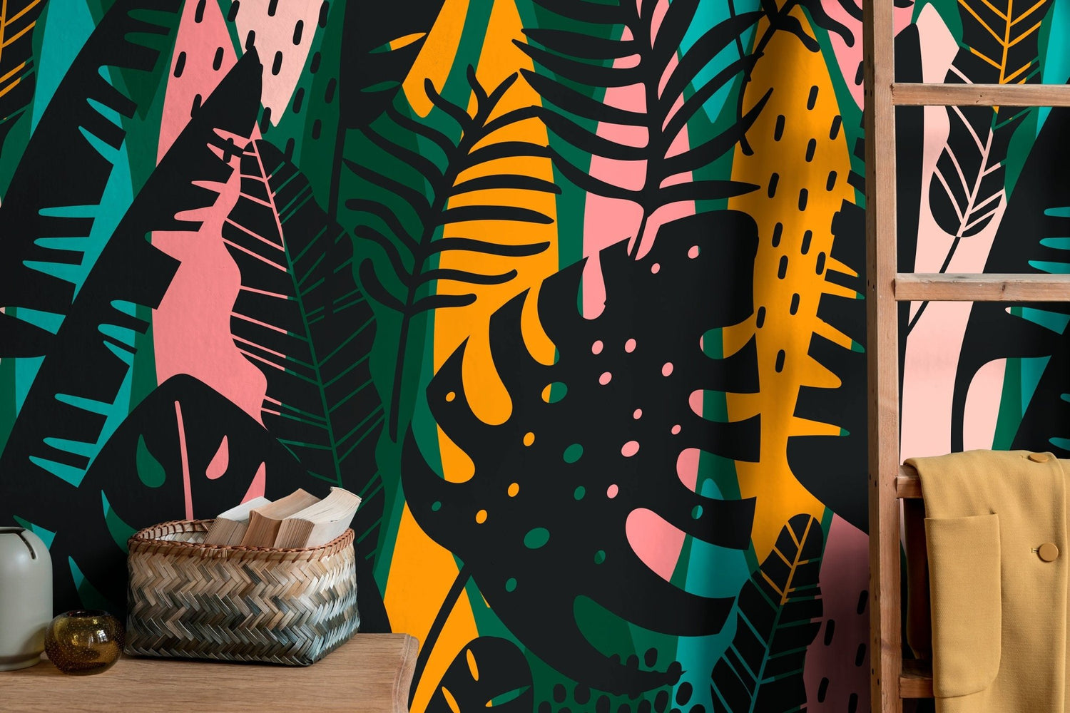 Tropical Foliage Mix Wallpaper - B177 - WallTrend