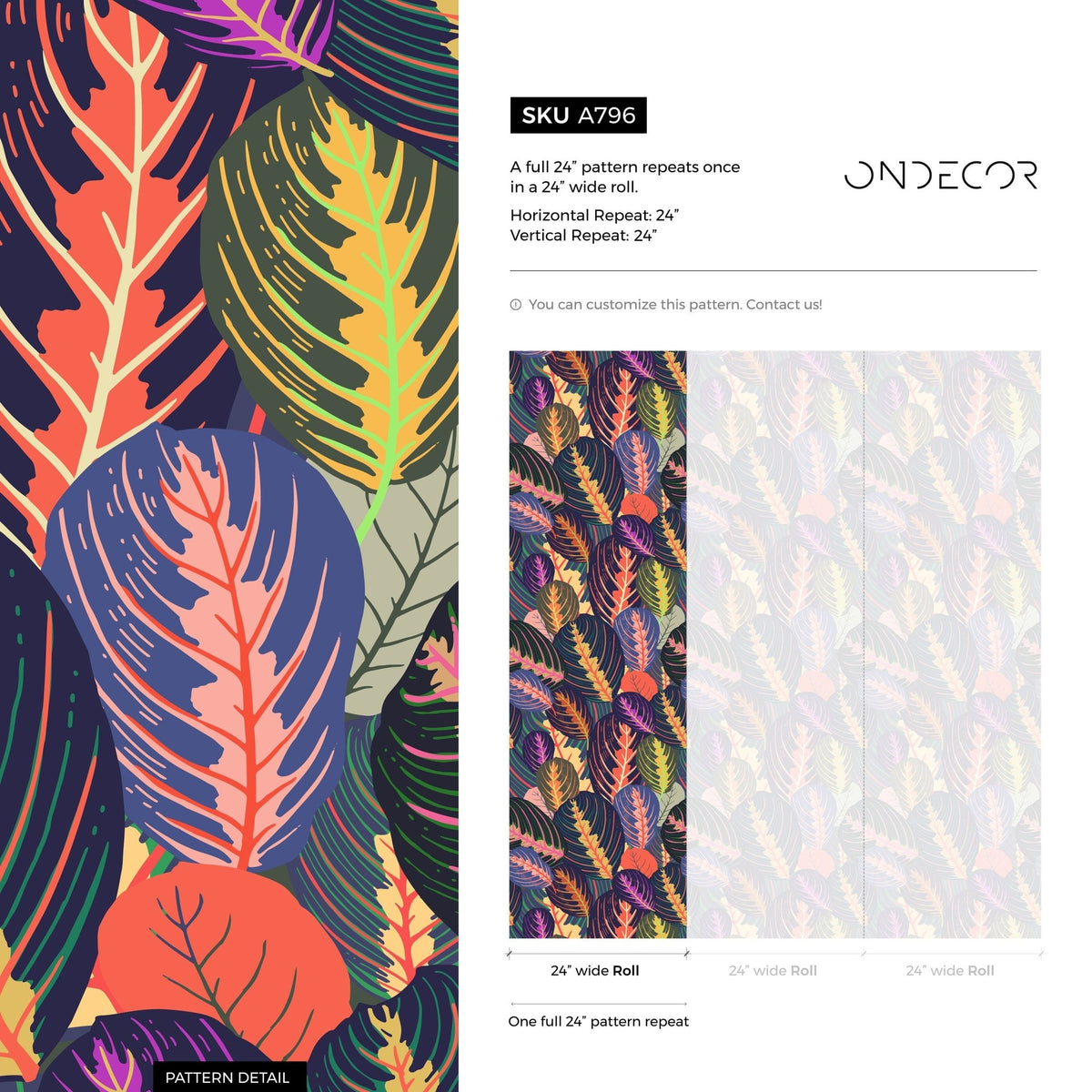 Tropical Foliage Wallpaper - A796 - WallTrend