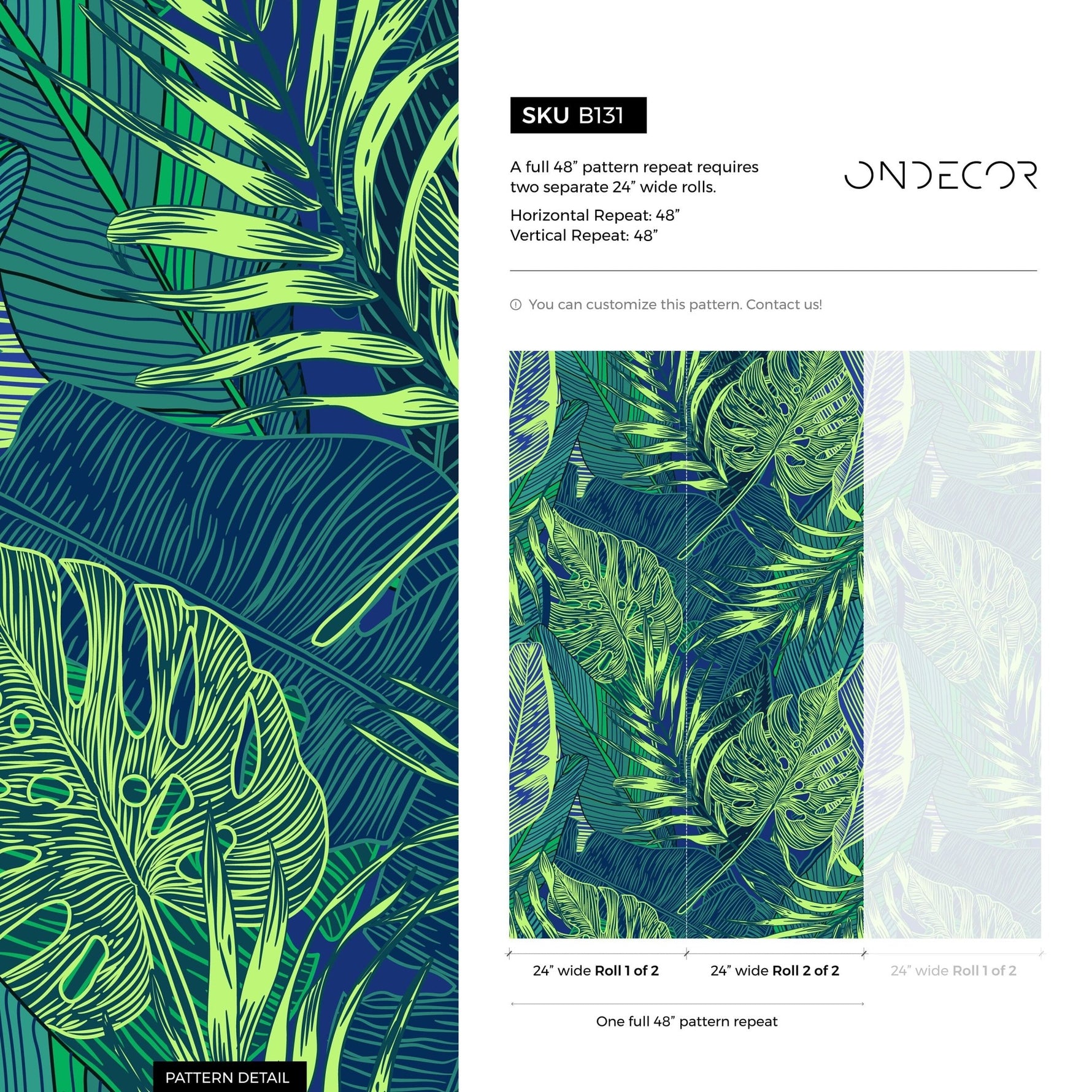 Tropical Foliage Wallpaper - B131 - WallTrend