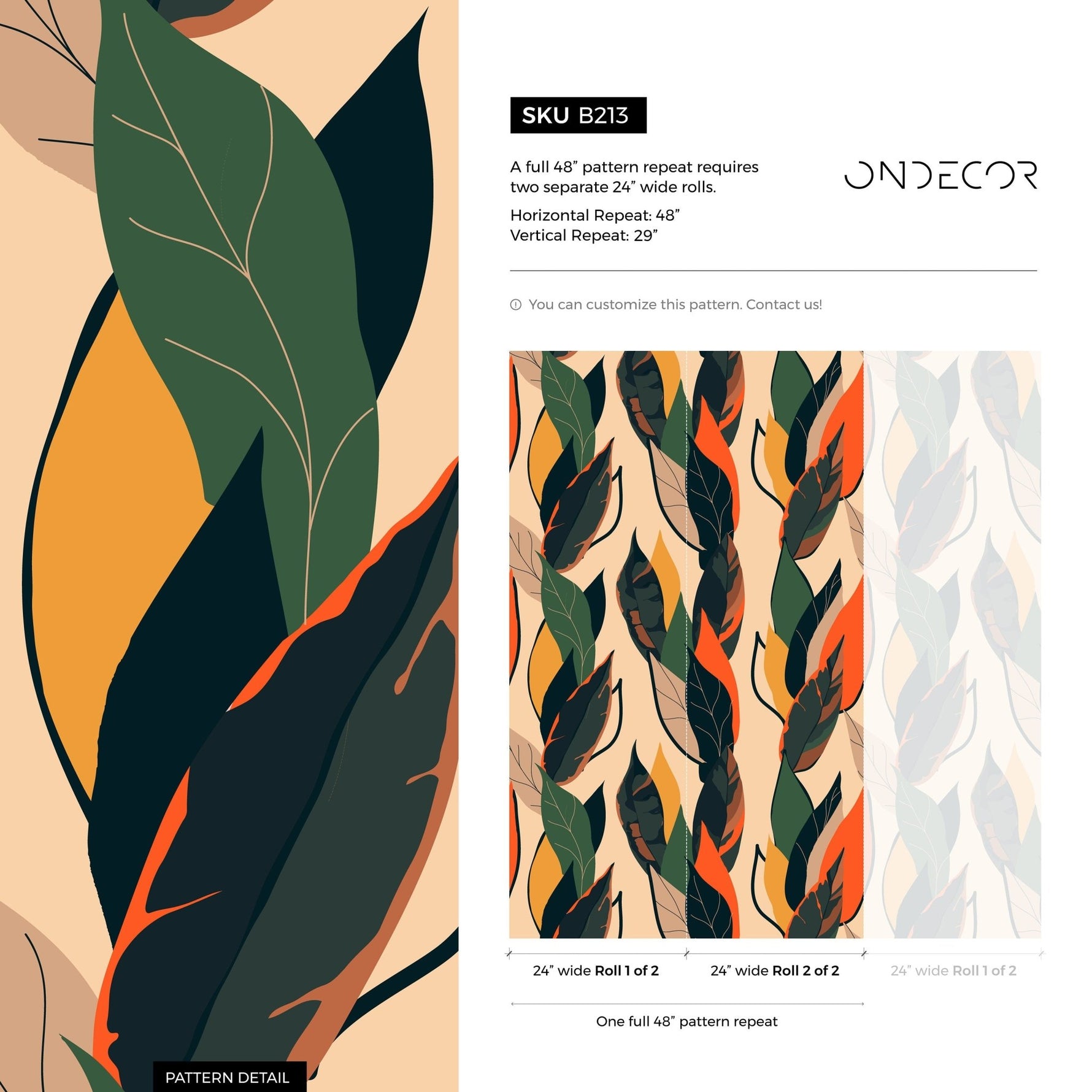 Tropical Foliage Wallpaper - B213 - WallTrend