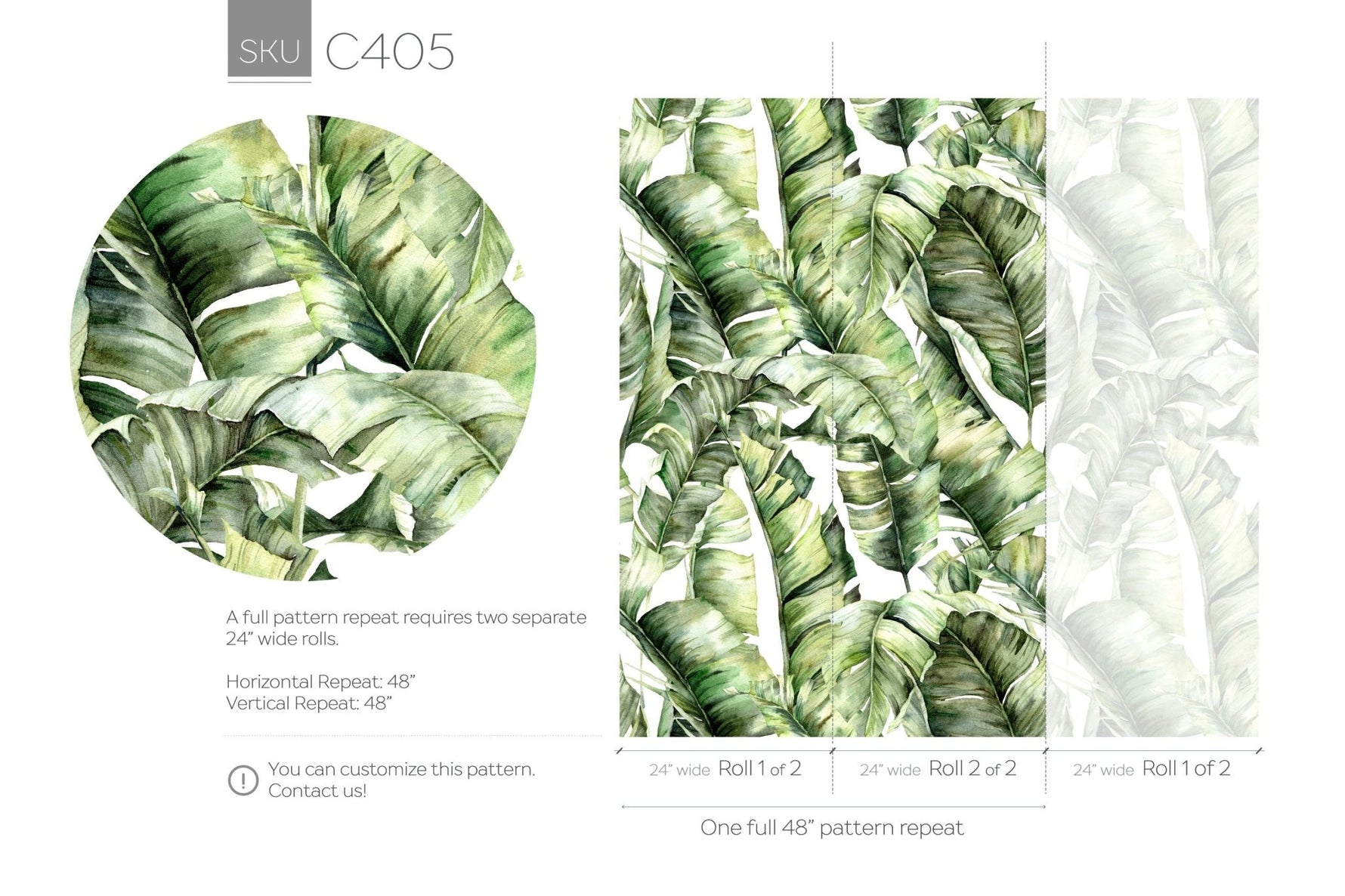 Tropical Foliage Wallpaper - C405 - WallTrend