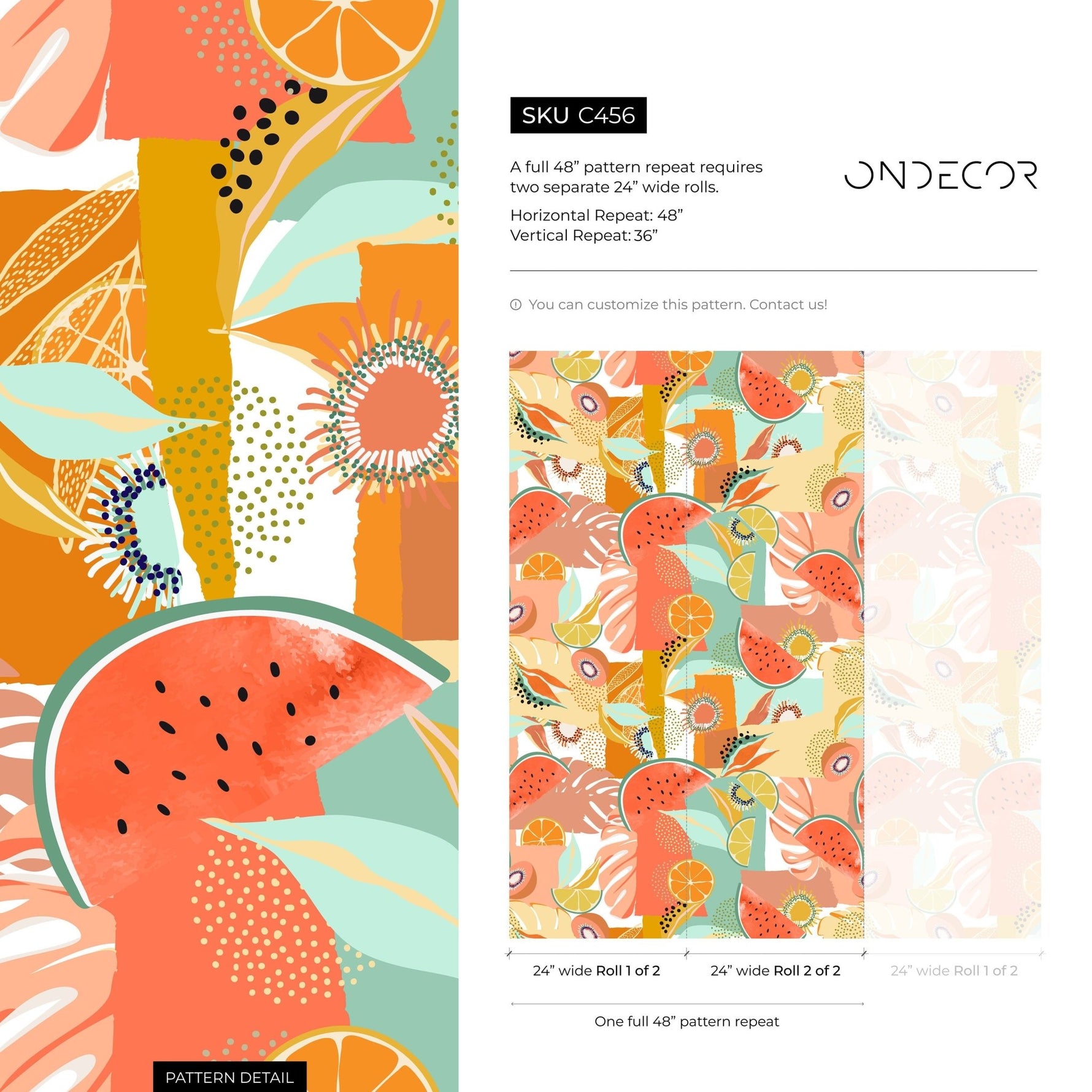 Tropical Fruit Fiesta Wallpaper - C456 - WallTrend