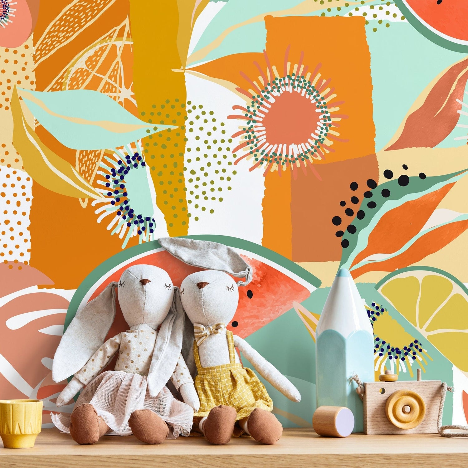 Tropical Fruit Fiesta Wallpaper - C456 - WallTrend
