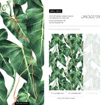 Tropical Green Leaves Wallpaper - A842 - WallTrend