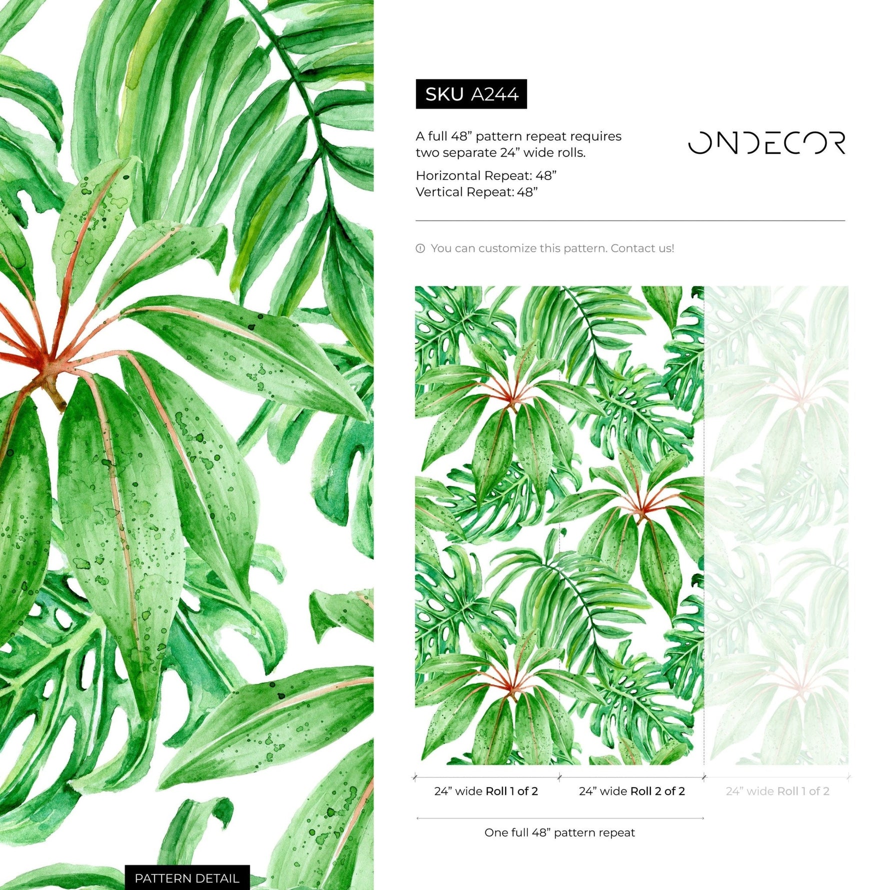Tropical Greenery Wallpaper - A244 - WallTrend