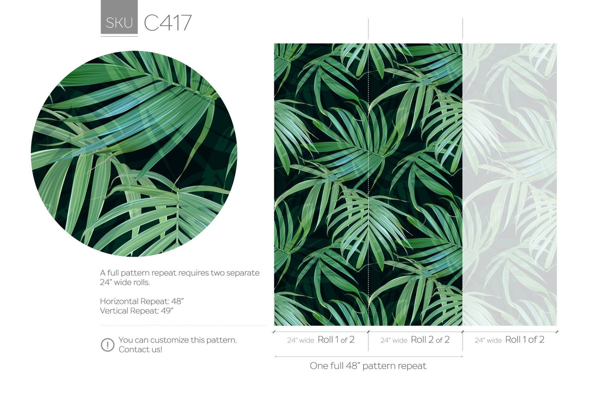 Tropical Greenery Wallpaper - C417 - WallTrend