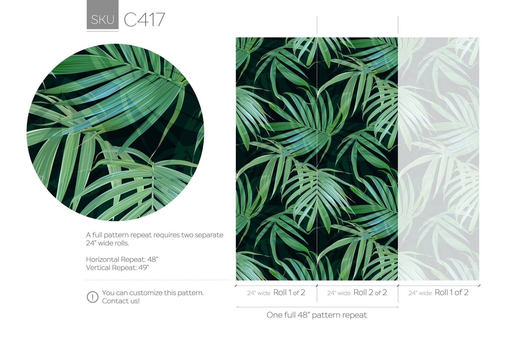 Tropical Greenery Wallpaper - C417 - WallTrend