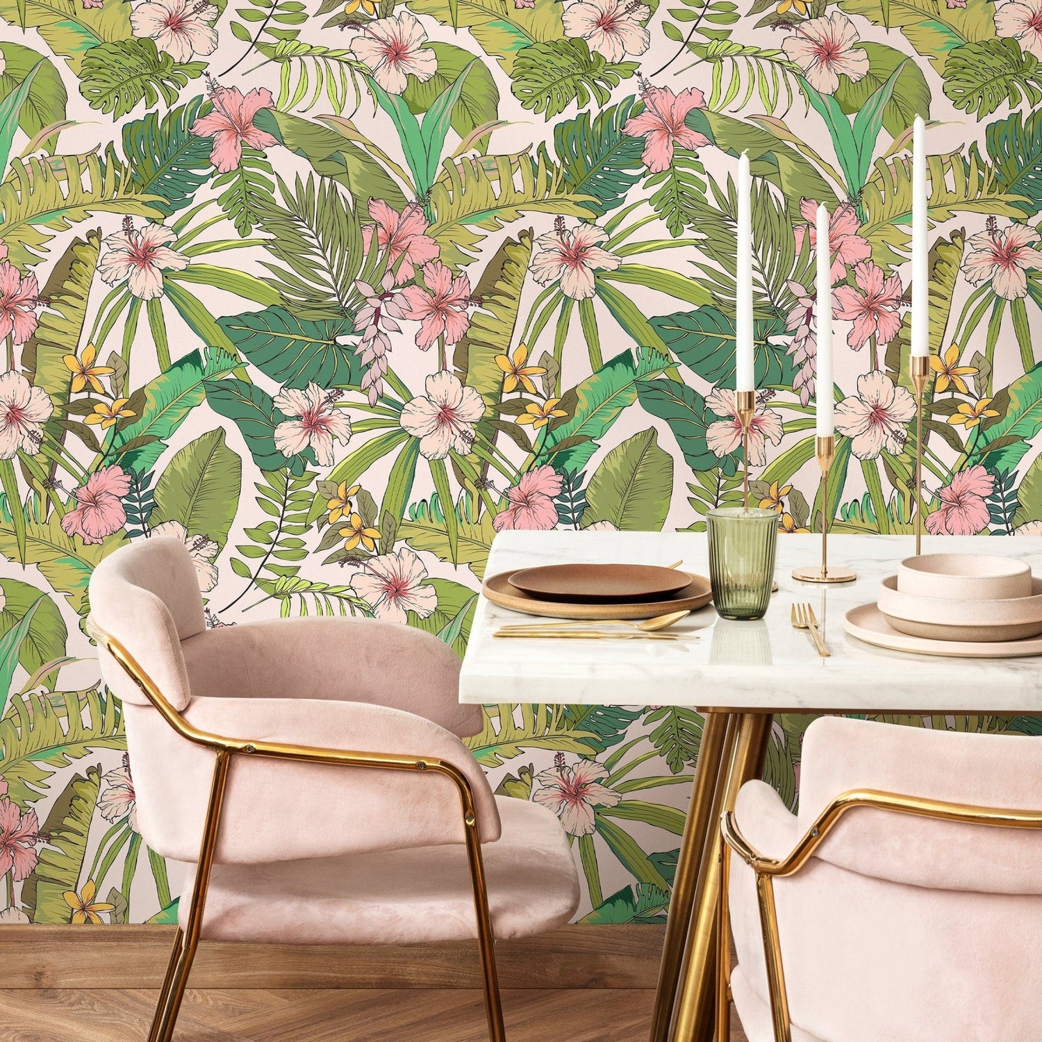 Tropical Hawaiian Wallpaper - Removable Wallpaper Peel and Stick Wallpaper Wall Paper - B291 - WallTrend