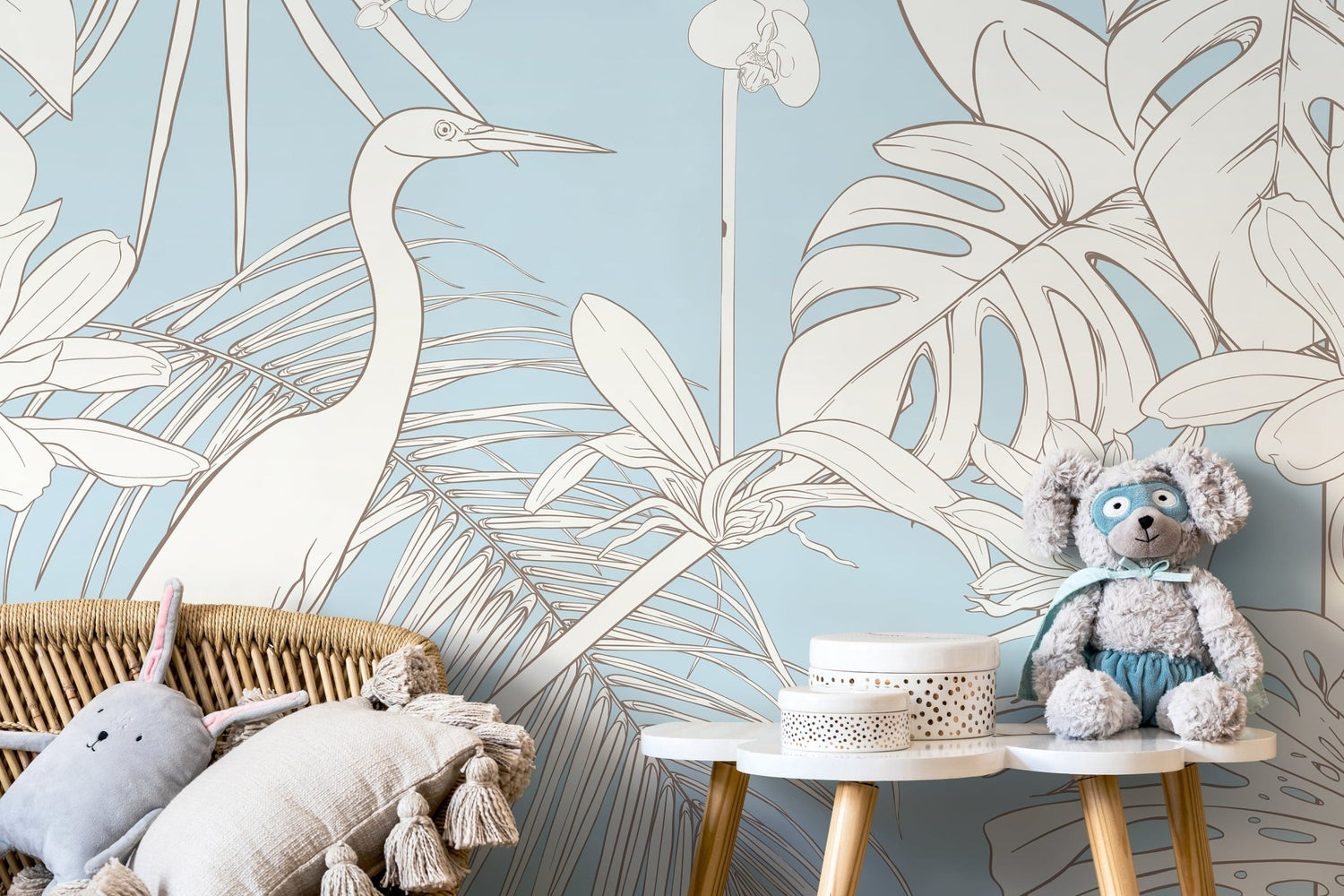 Tropical Heron Elegance Wallpaper - D107 - WallTrend