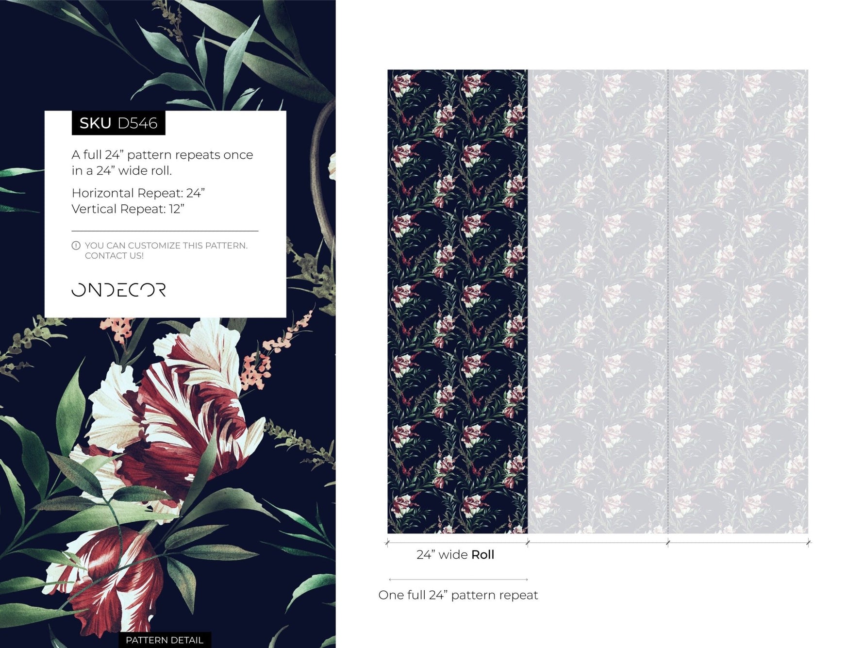 Tropical Hibiscus Elegance Wallpaper - D546 - WallTrend