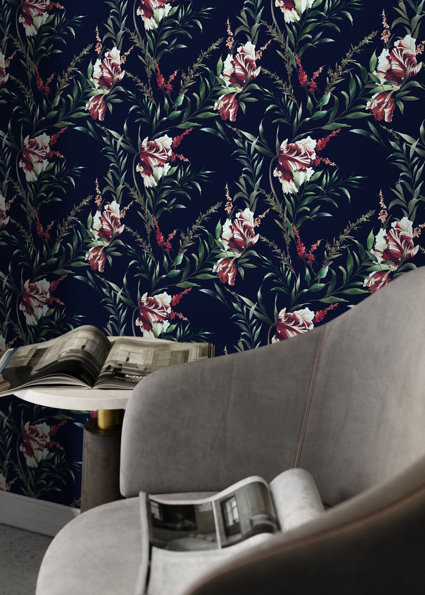 Tropical Hibiscus Elegance Wallpaper - D546 - WallTrend