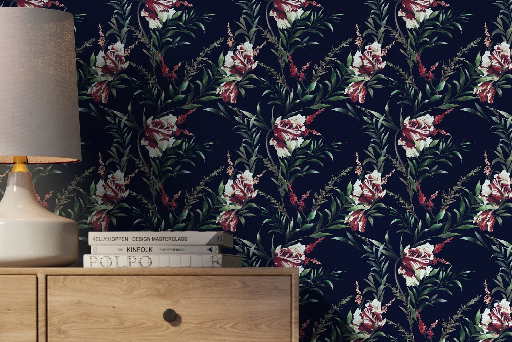 Tropical Hibiscus Elegance Wallpaper - D546 - WallTrend