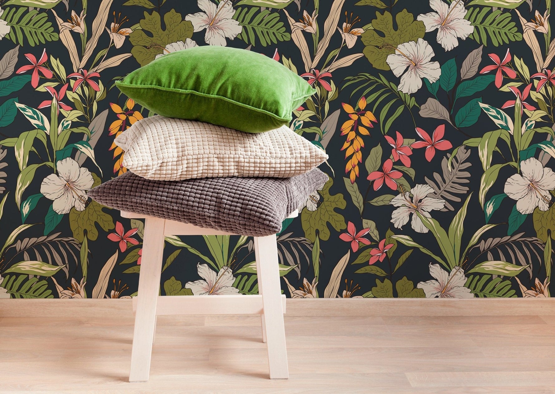 Tropical Hibiscus Paradise Wallpaper - B284 - WallTrend
