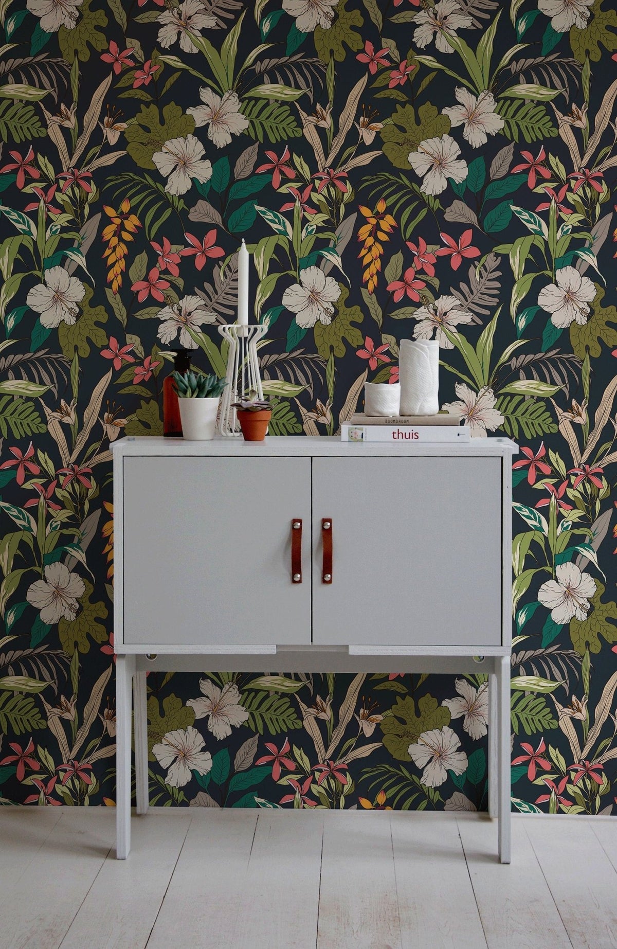 Tropical Hibiscus Paradise Wallpaper - B284 - WallTrend