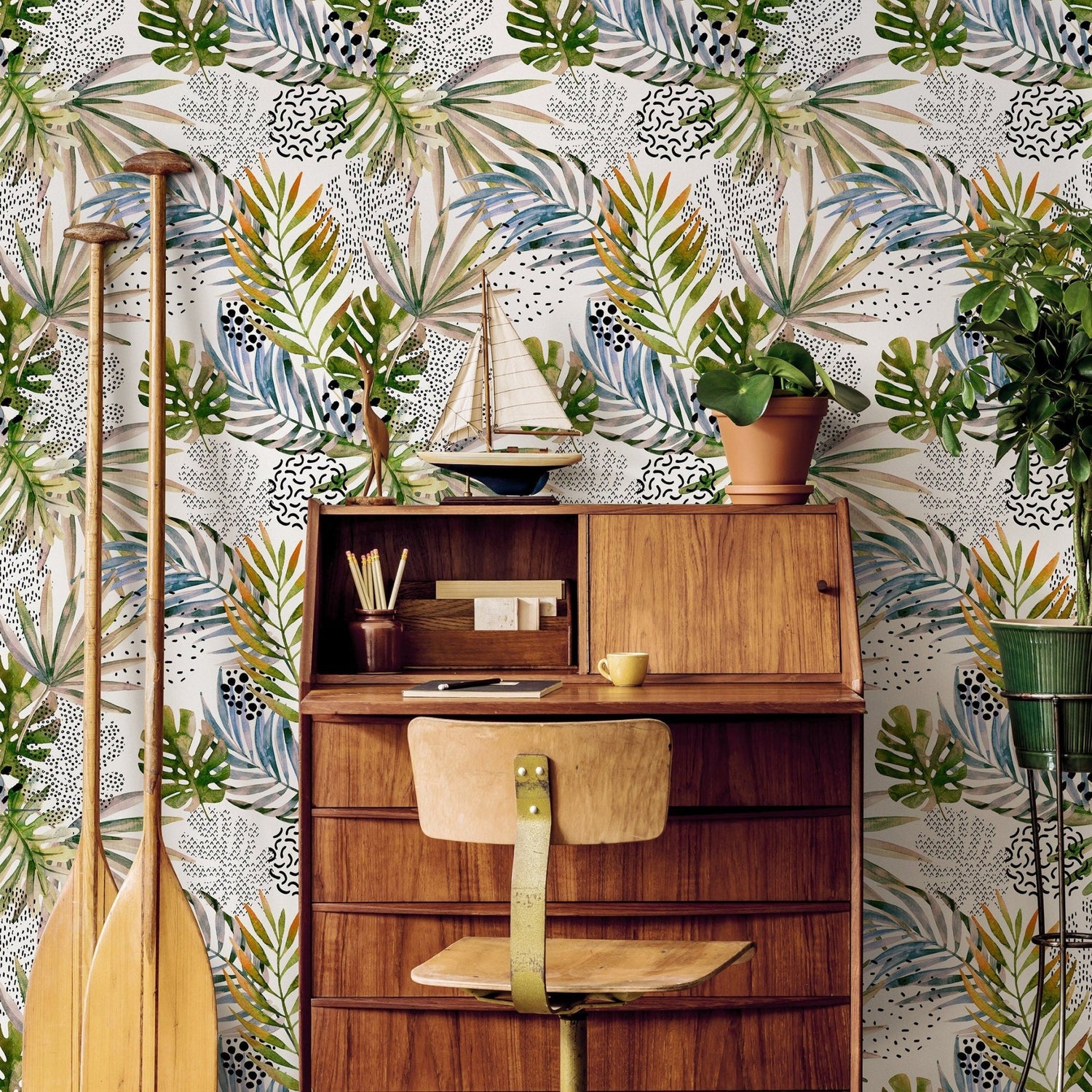 Tropical Jungle Harmony Wallpaper - B002 - WallTrend