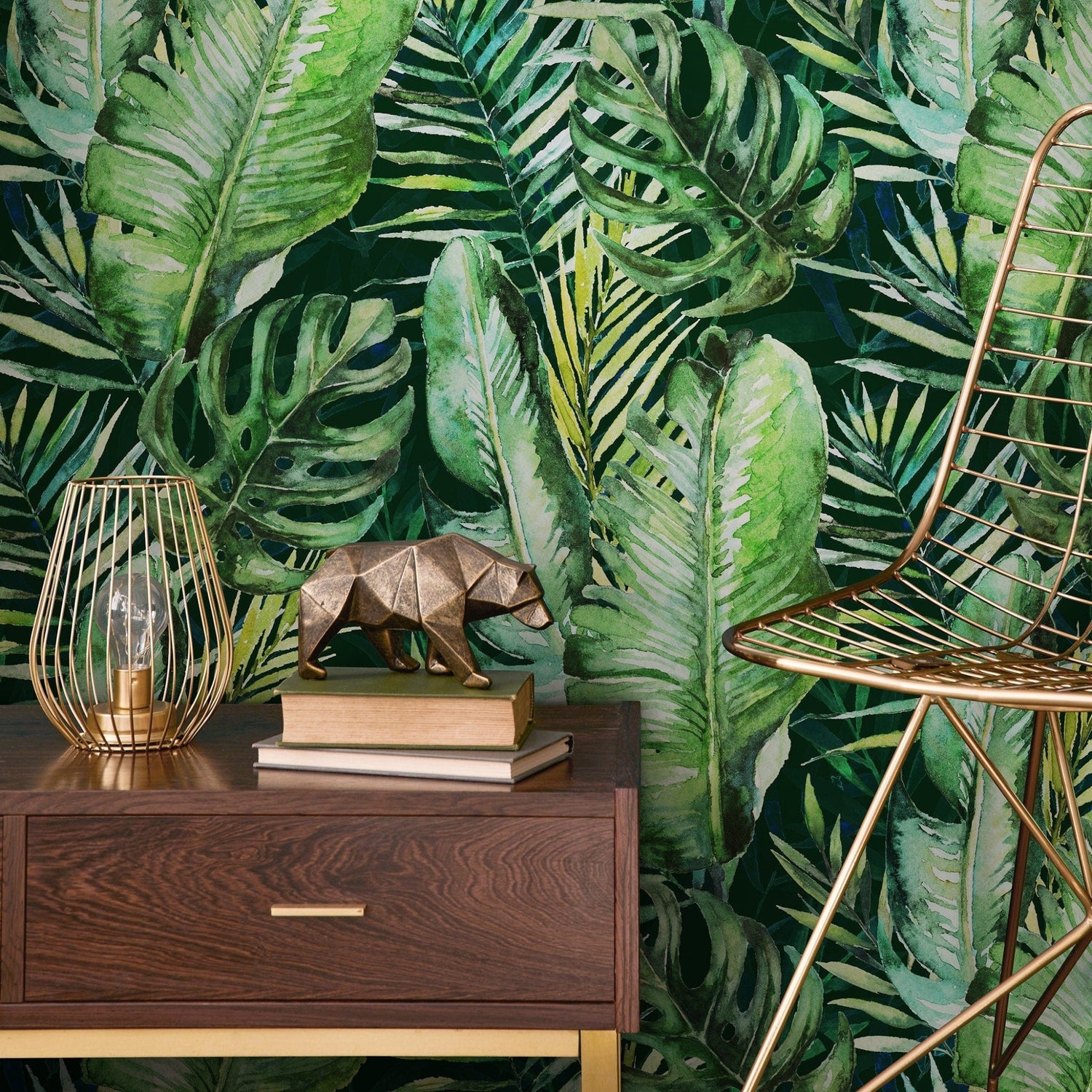 Tropical Jungle Leaves Wallpaper - A927 - WallTrend
