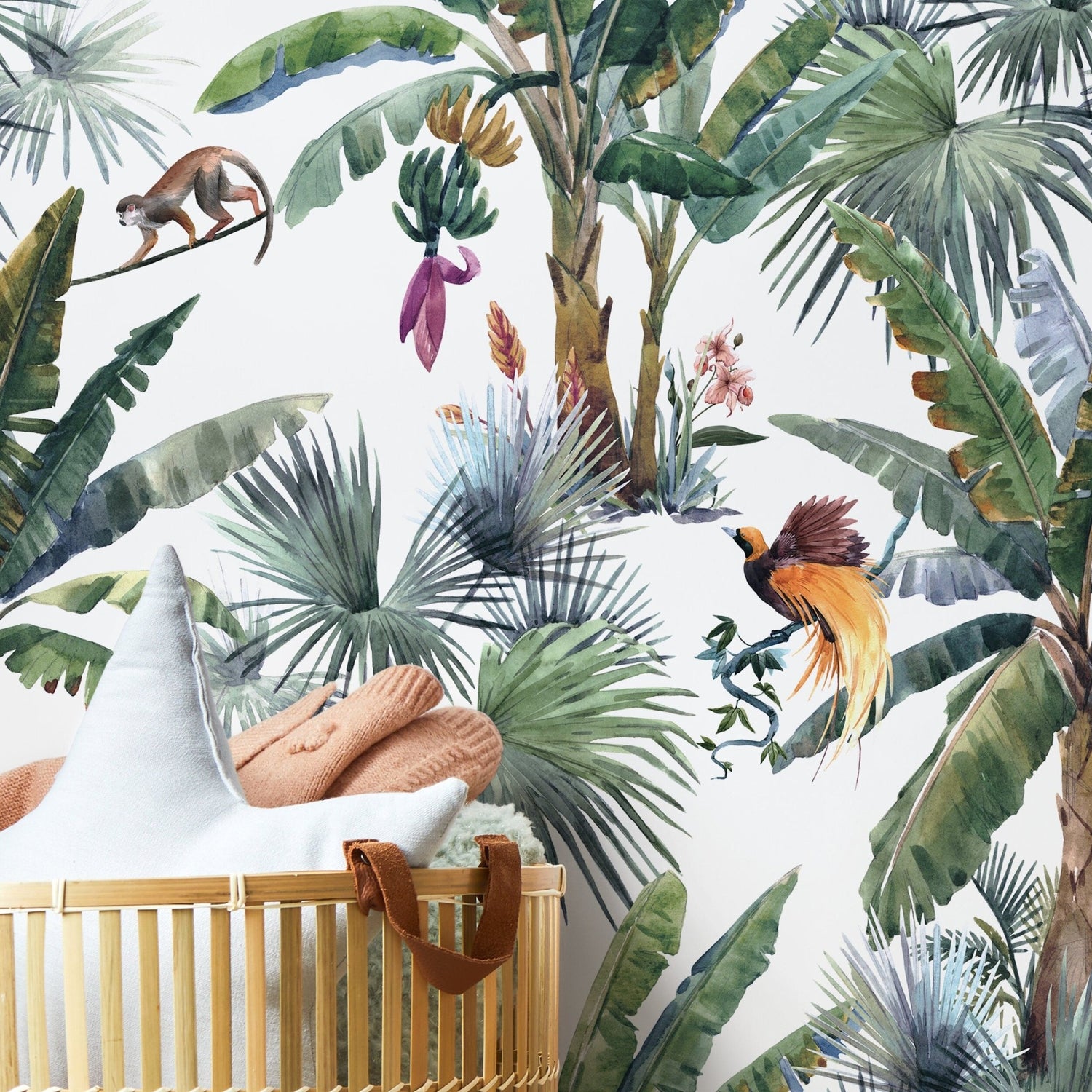 Tropical Jungle Wallpaper Botanical Wallpaper Peel and Stick and Traditional Wallpaper - D645 - WallTrend