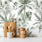 Tropical Jungle Wildlife Watercolor Wallpaper - D646 - WallTrend