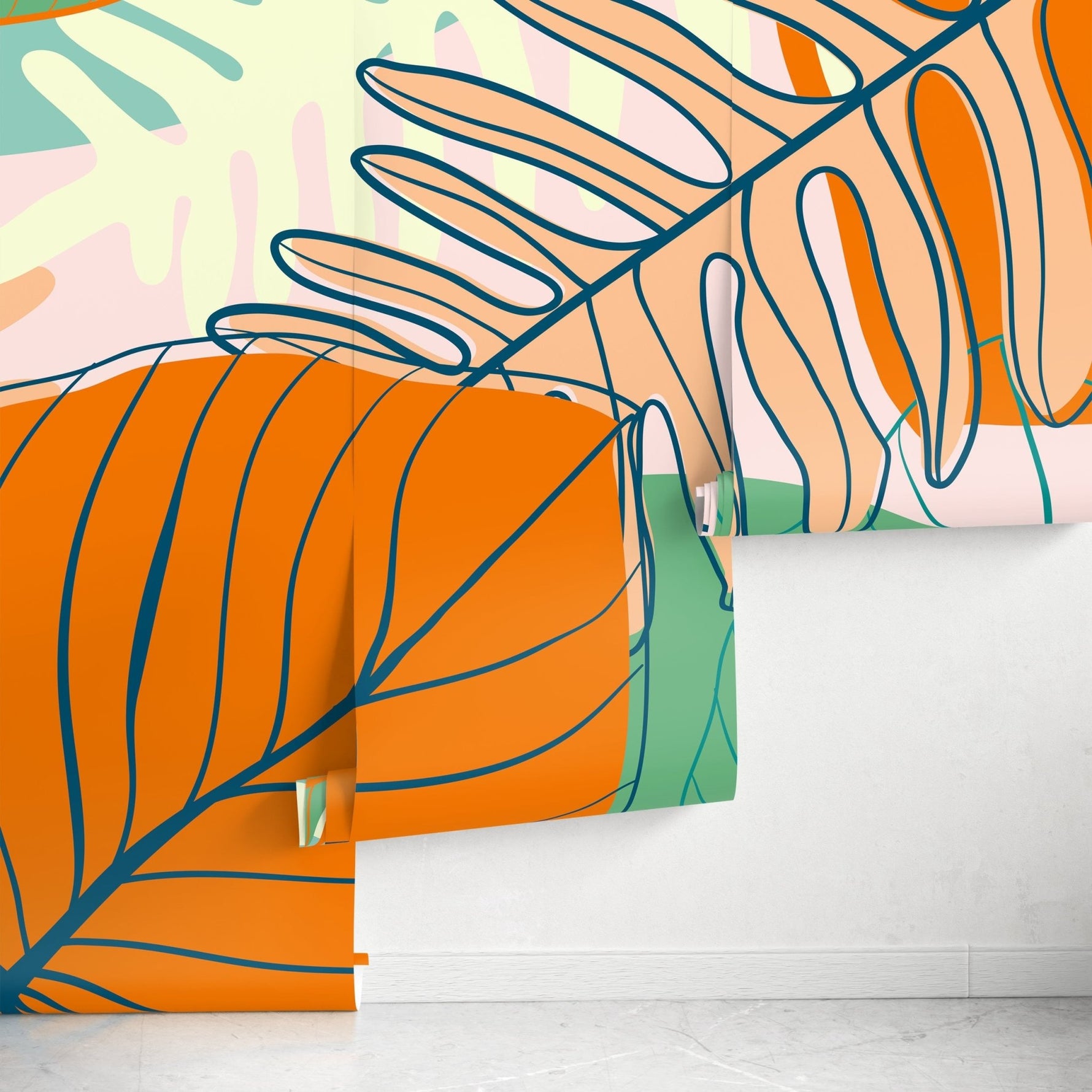 Tropical Leaf Abstraction Wallpaper - C075 - WallTrend