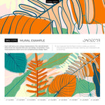 Tropical Leaf Abstraction Wallpaper - C075 - WallTrend