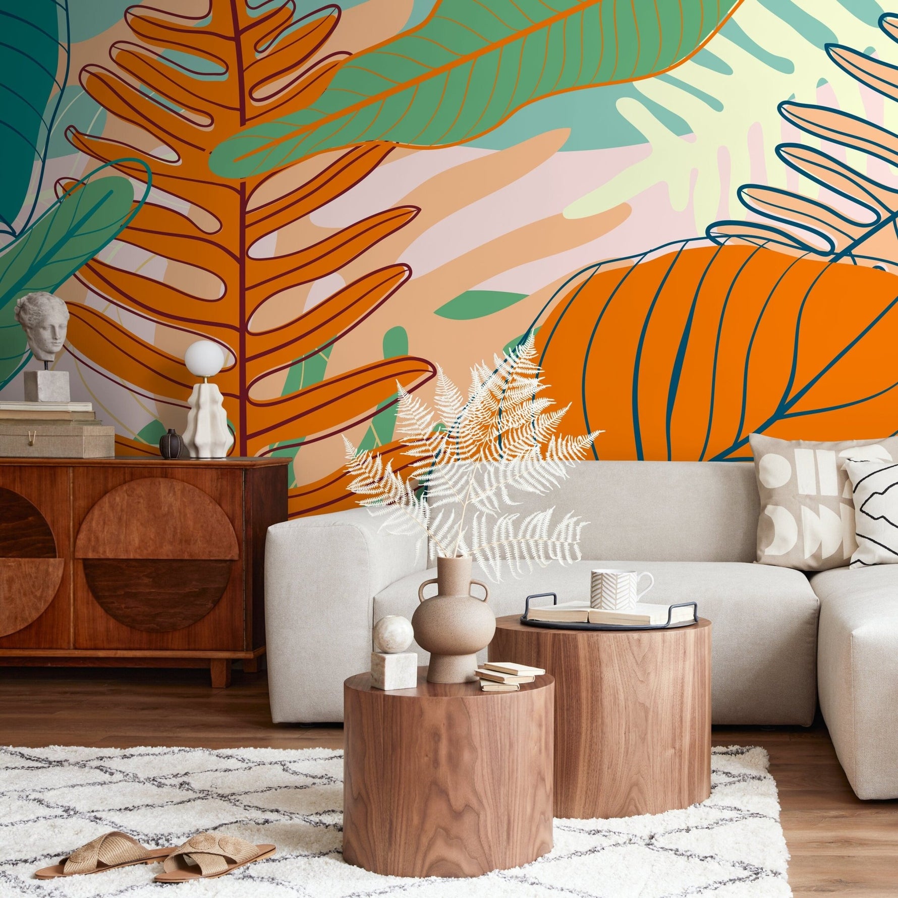 Tropical Leaf Abstraction Wallpaper - C075 - WallTrend