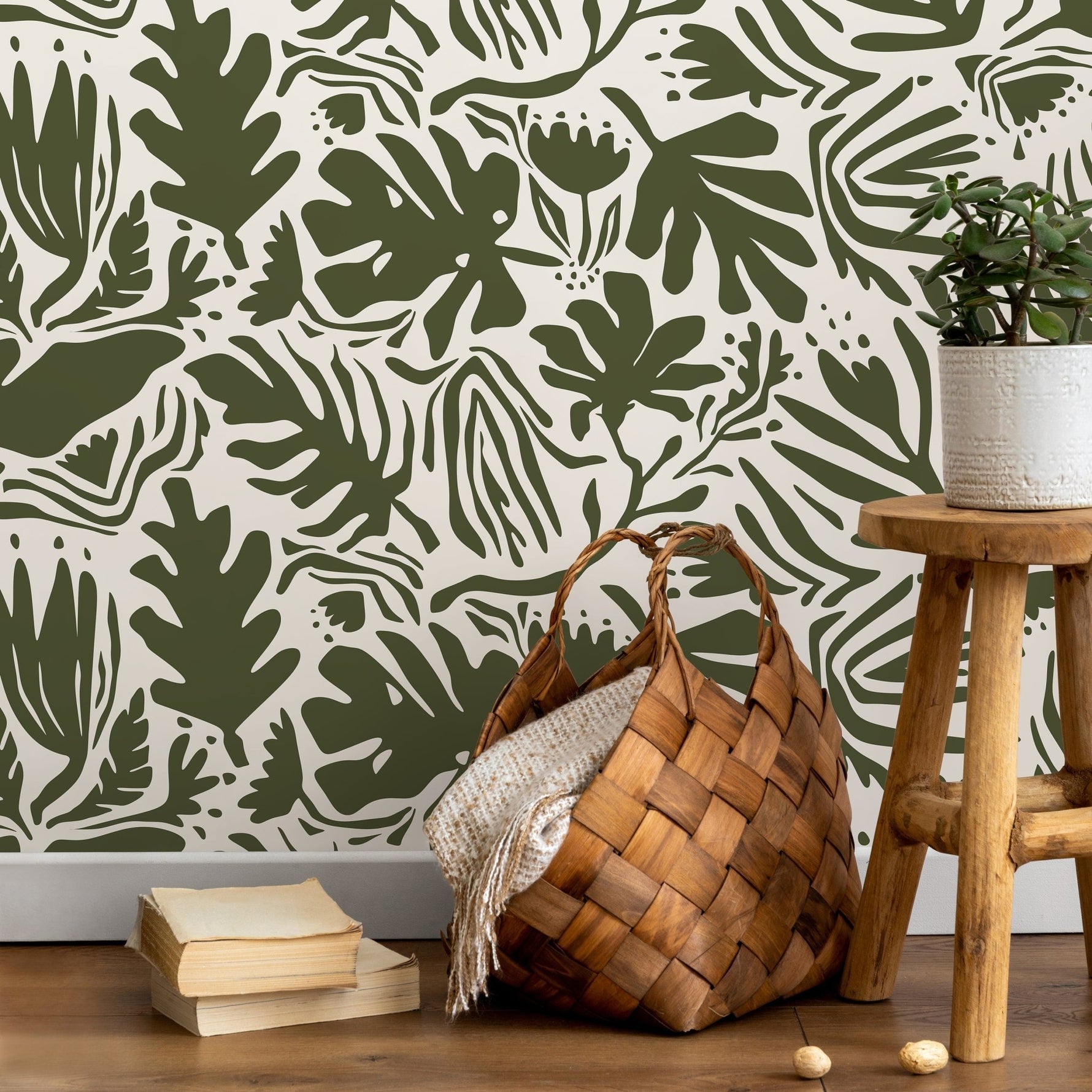 Tropical Leaf Abstraction Wallpaper - D667 - WallTrend