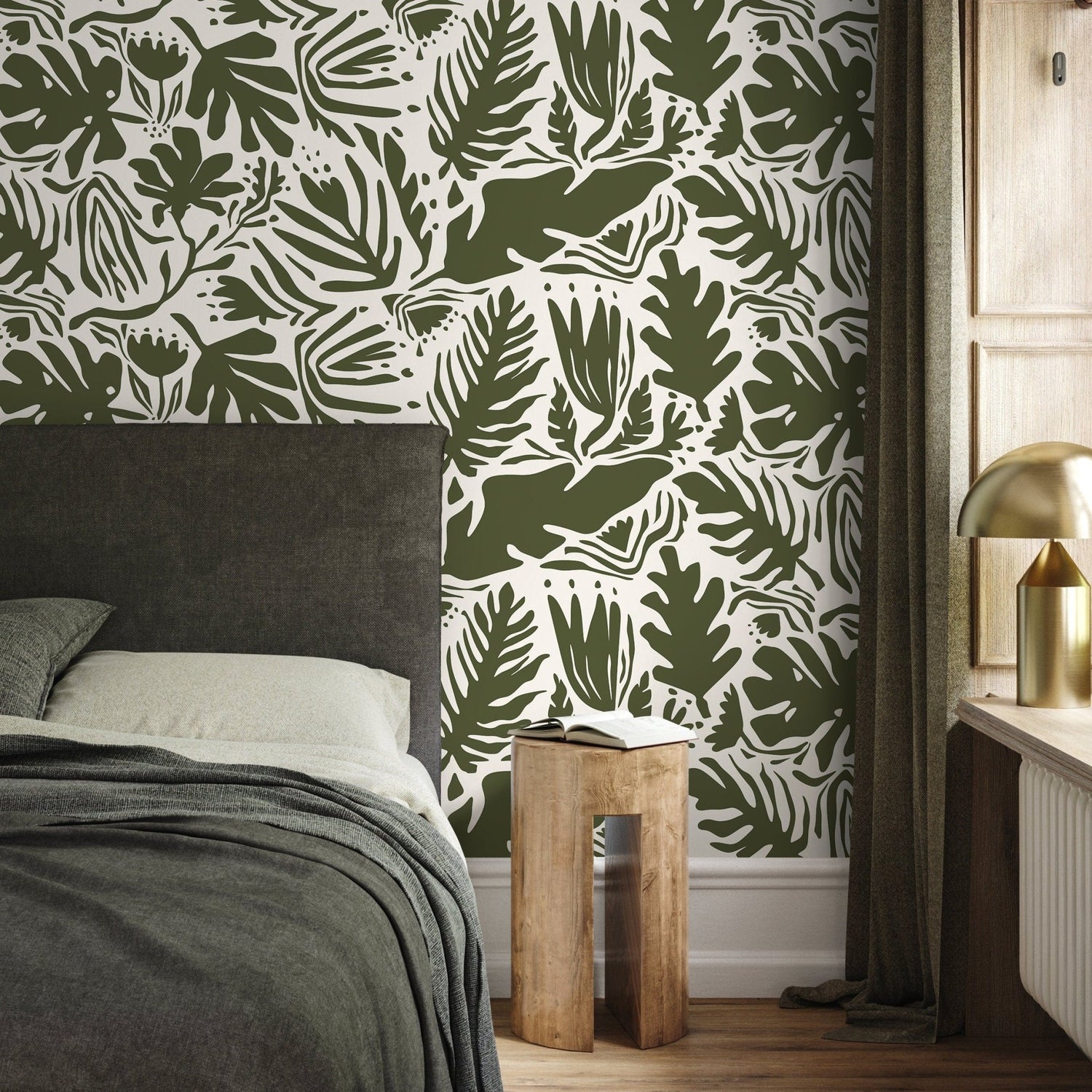 Tropical Leaf Abstraction Wallpaper - D667 - WallTrend