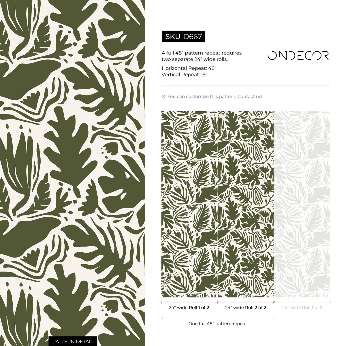 Tropical Leaf Abstraction Wallpaper - D667 - WallTrend