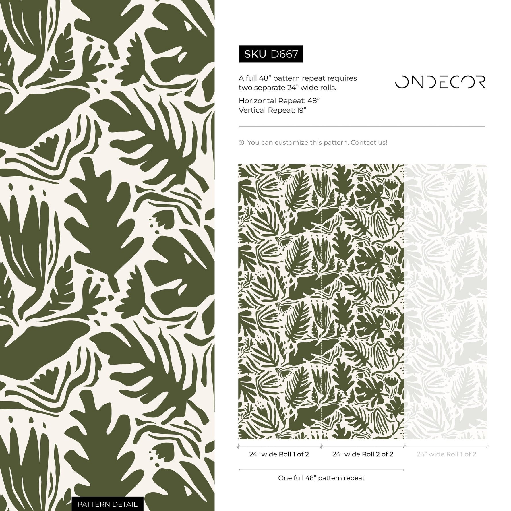 Tropical Leaf Abstraction Wallpaper - D667 - WallTrend