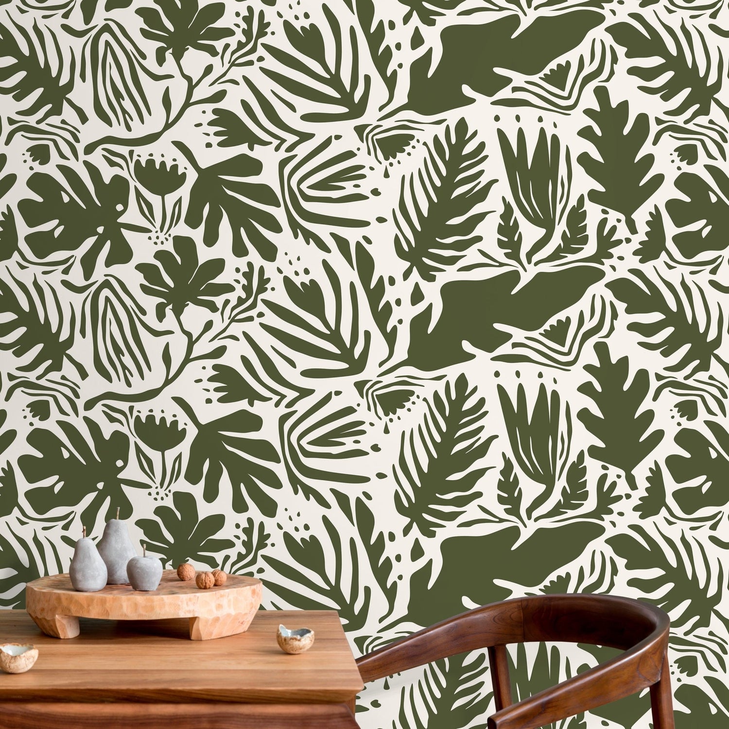 Tropical Leaf Abstraction Wallpaper - D667 - WallTrend
