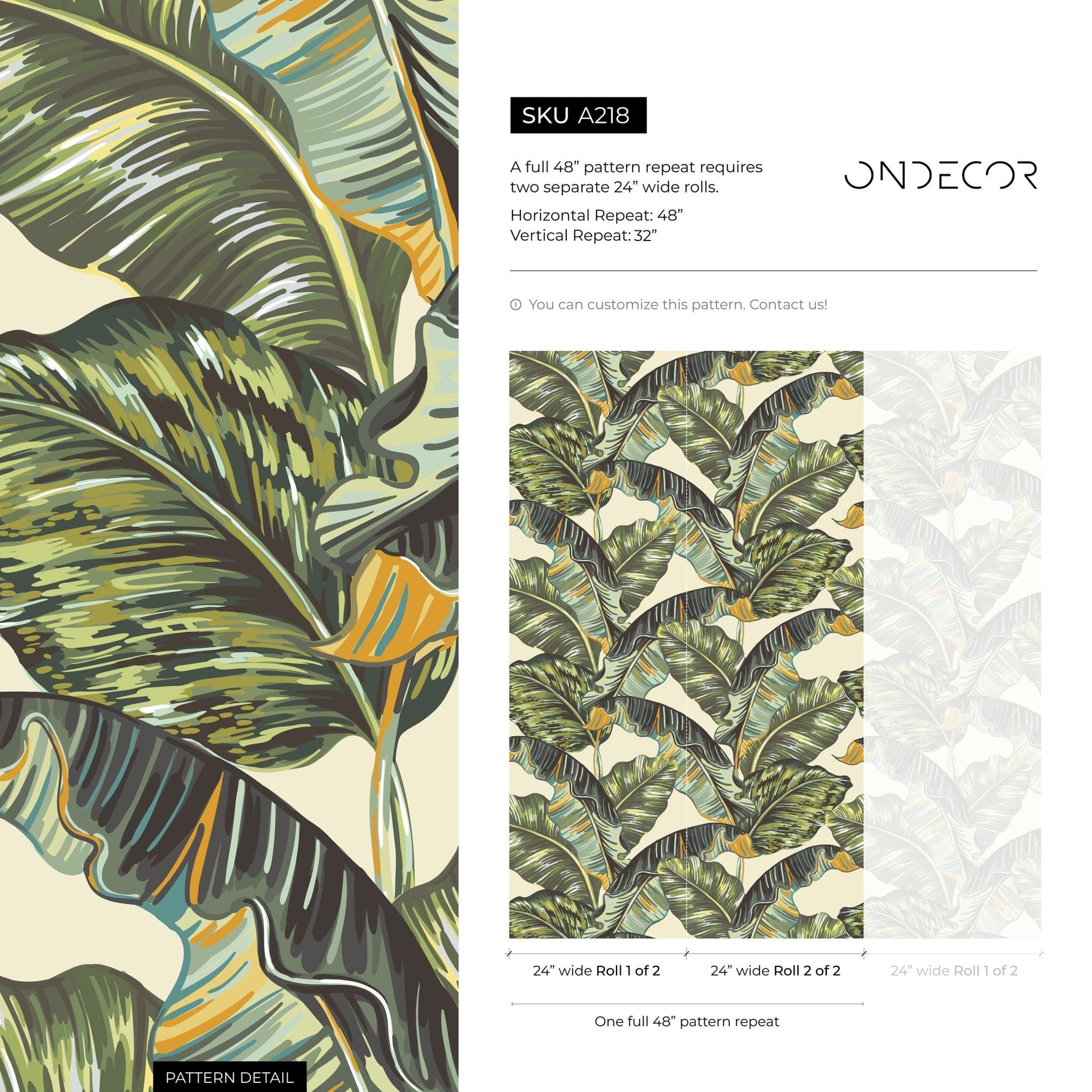 Tropical Leaf Abundance Wallpaper - A218 - WallTrend