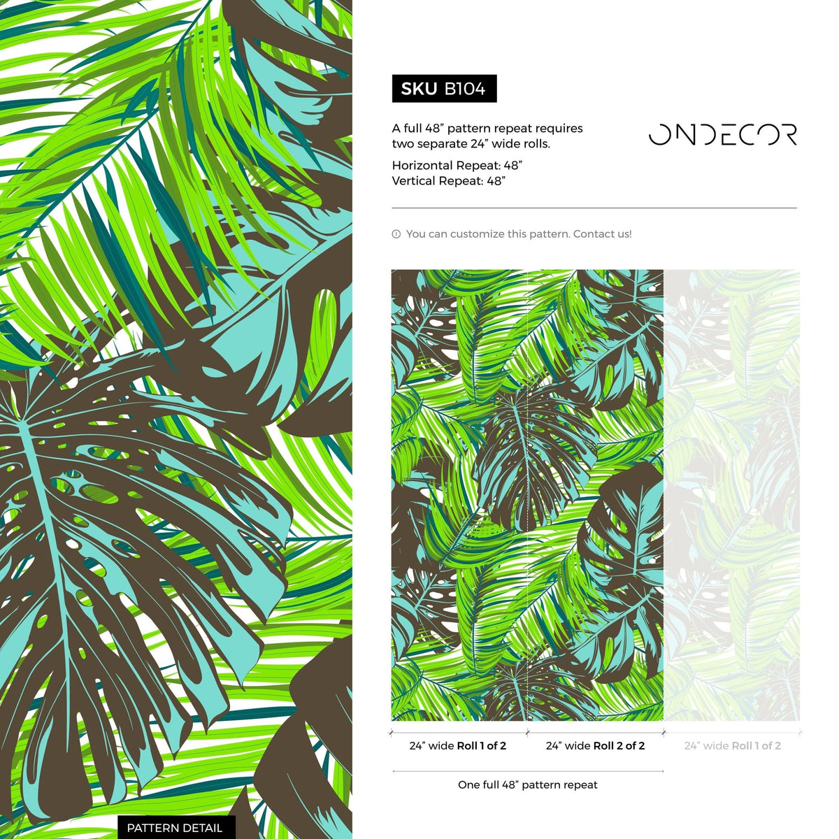 Tropical Leaf Abundance Wallpaper - B104 - WallTrend
