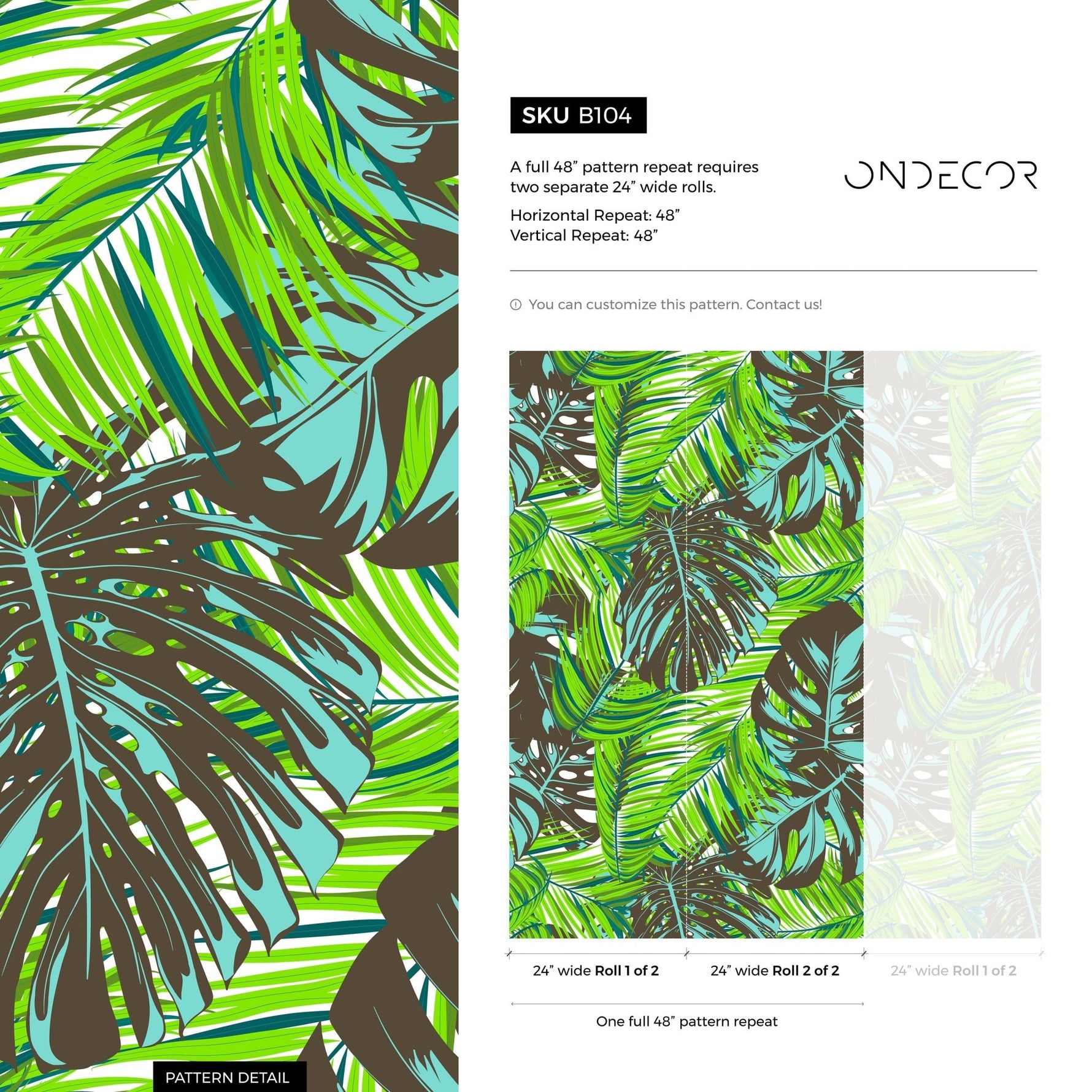 Tropical Leaf Abundance Wallpaper - B104 - WallTrend