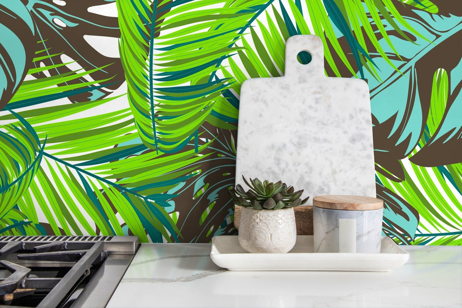 Tropical Leaf Abundance Wallpaper - B104 - WallTrend