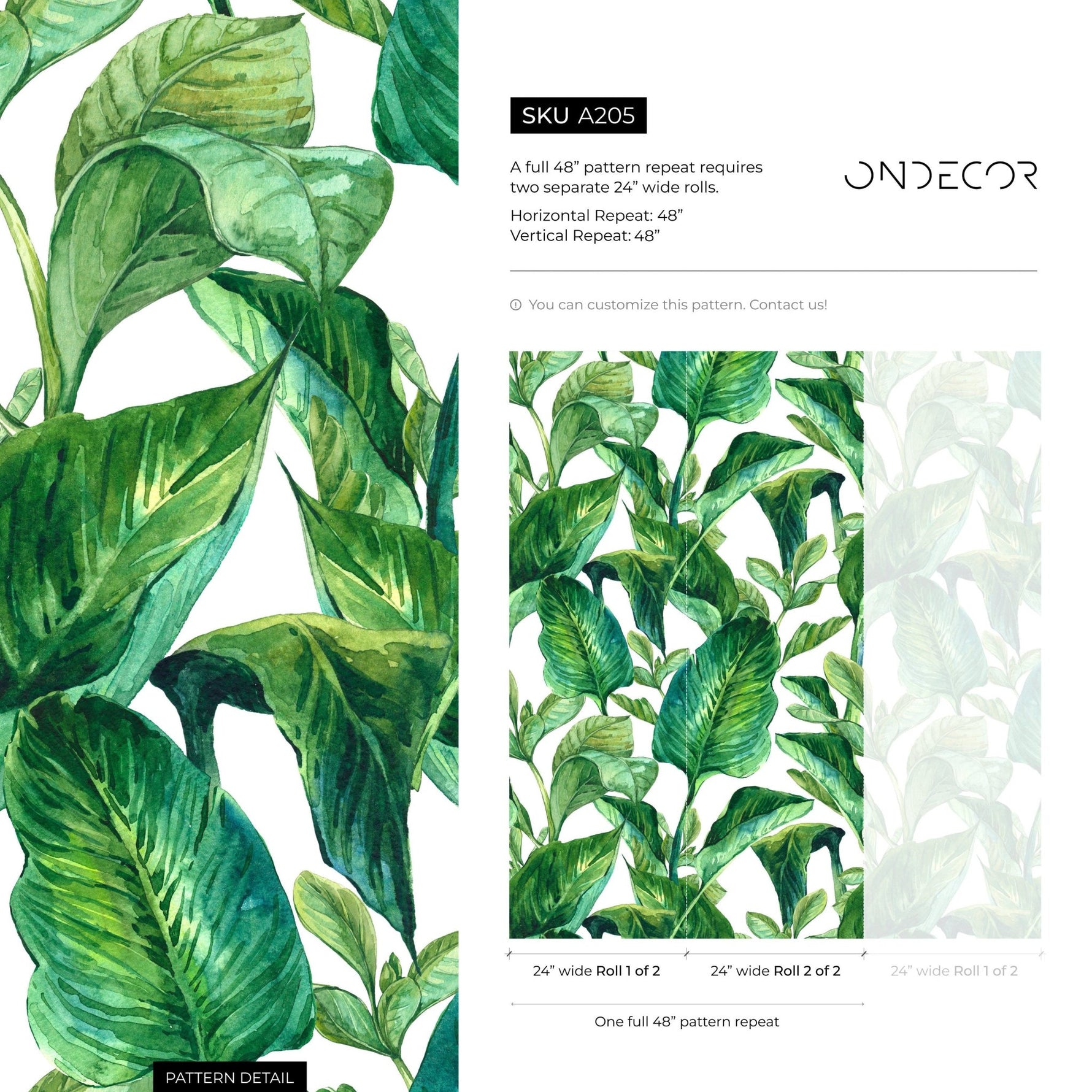 Tropical Leaf Delight Wallpaper - A205 - WallTrend