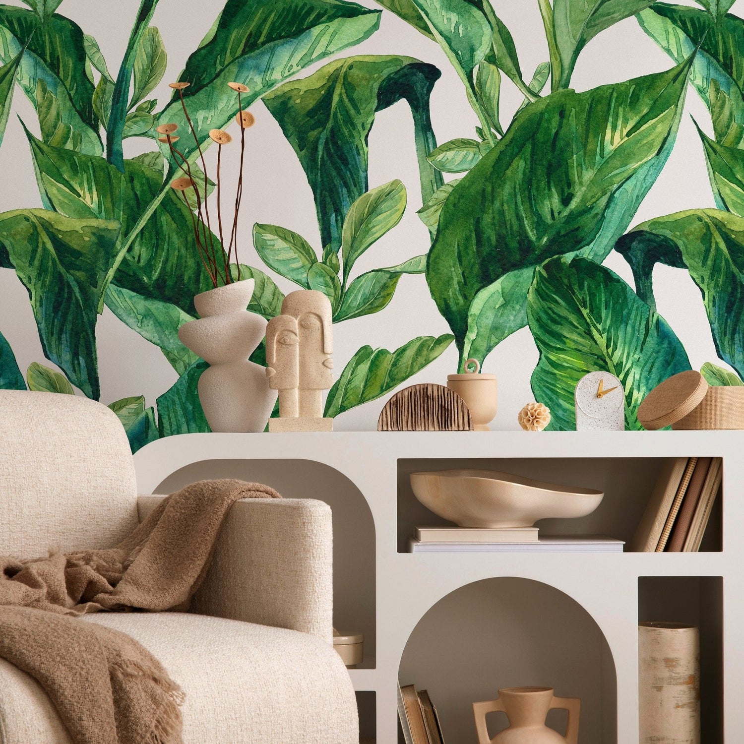 Tropical Leaf Delight Wallpaper - A205 - WallTrend