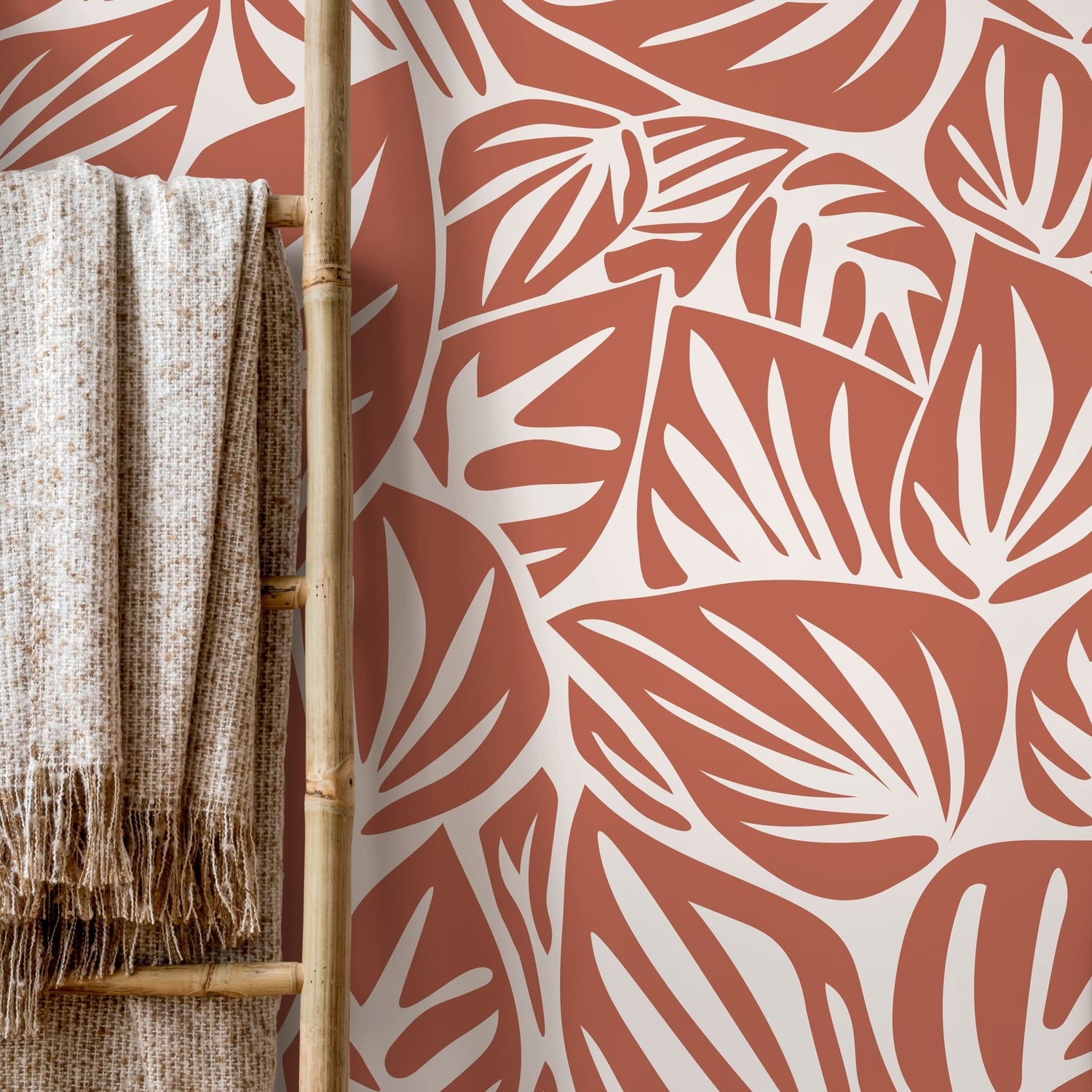 Tropical Leaf Delight Wallpaper - D650 - WallTrend