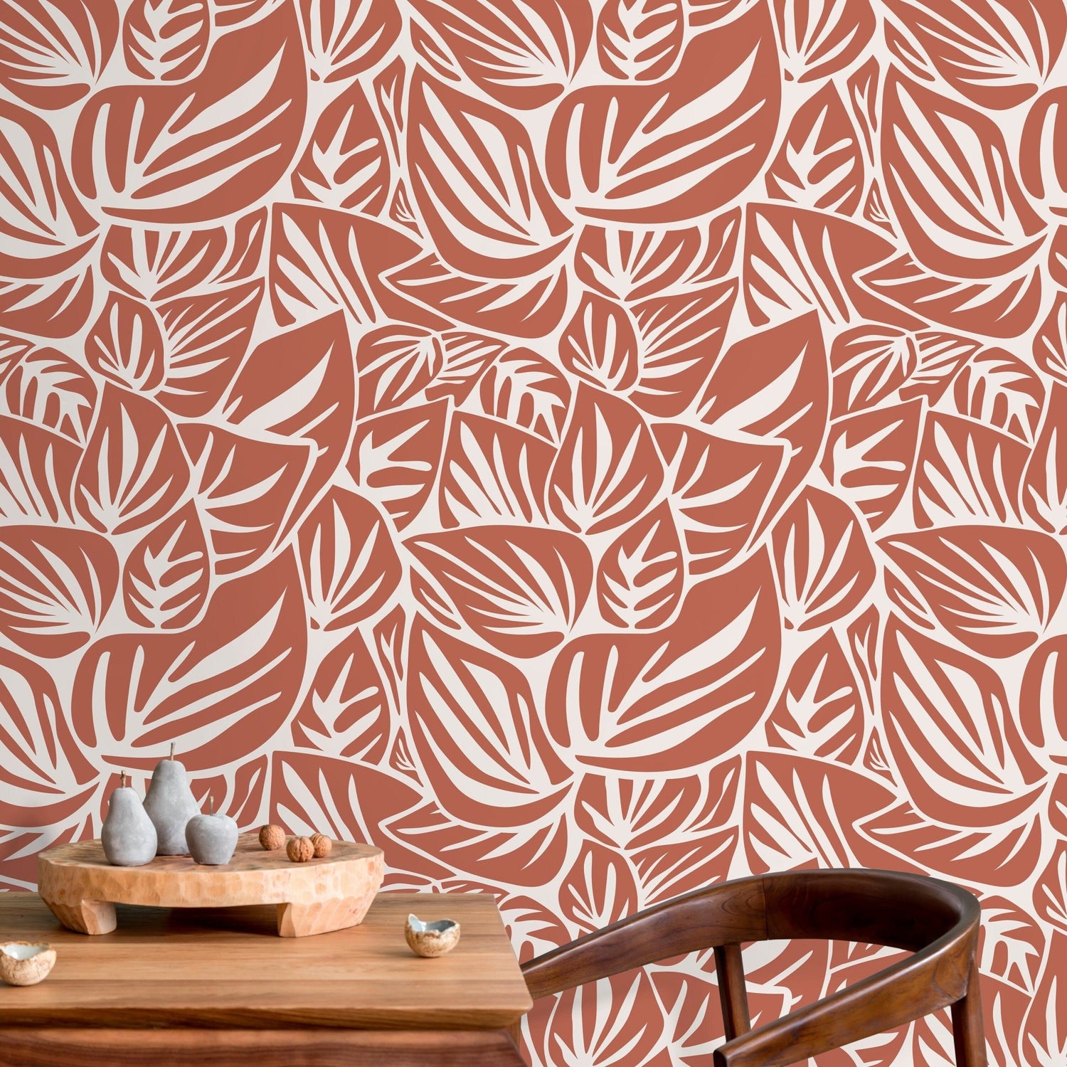 Tropical Leaf Delight Wallpaper - D650 - WallTrend
