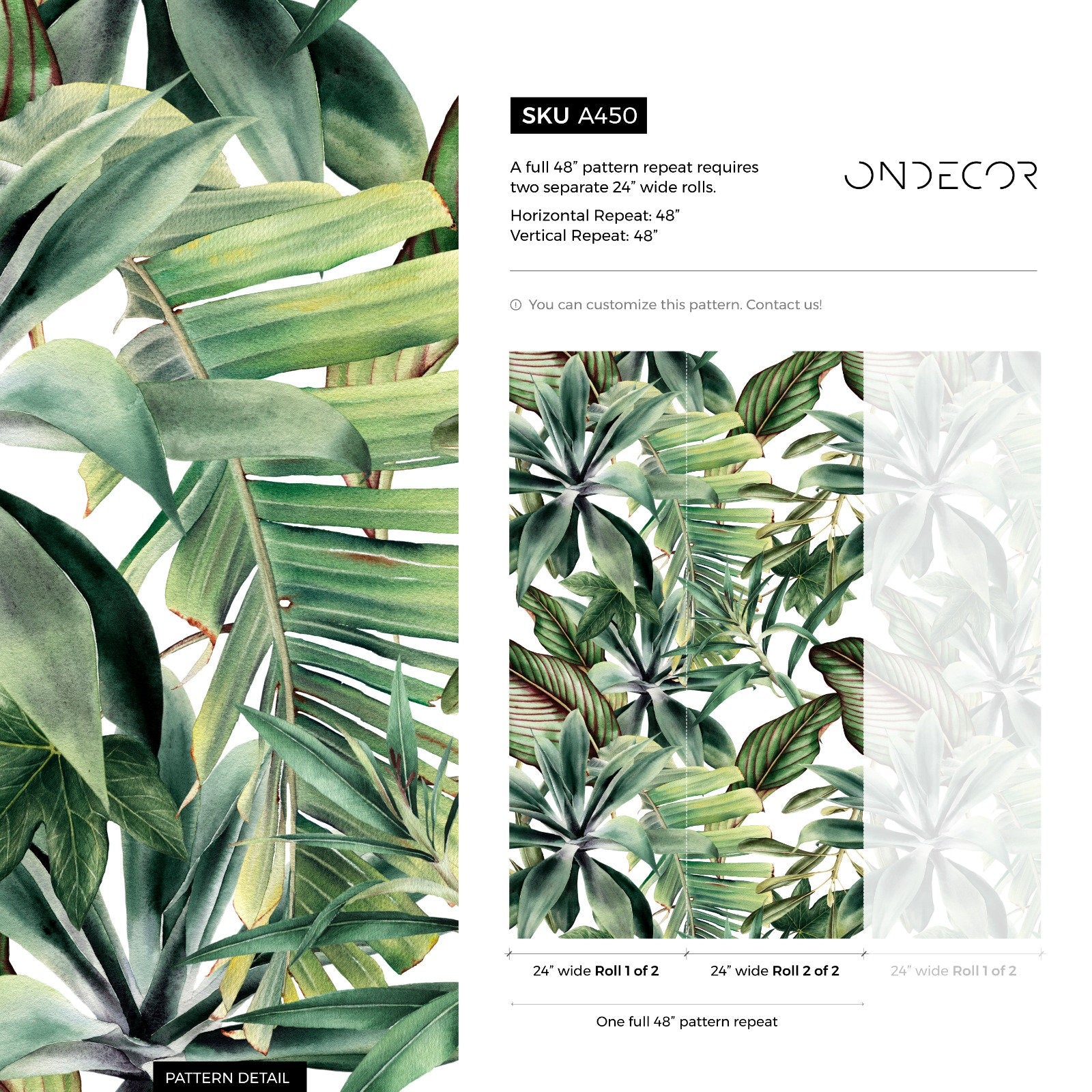Tropical Leaf Extravaganza Wallpaper - A450 - WallTrend
