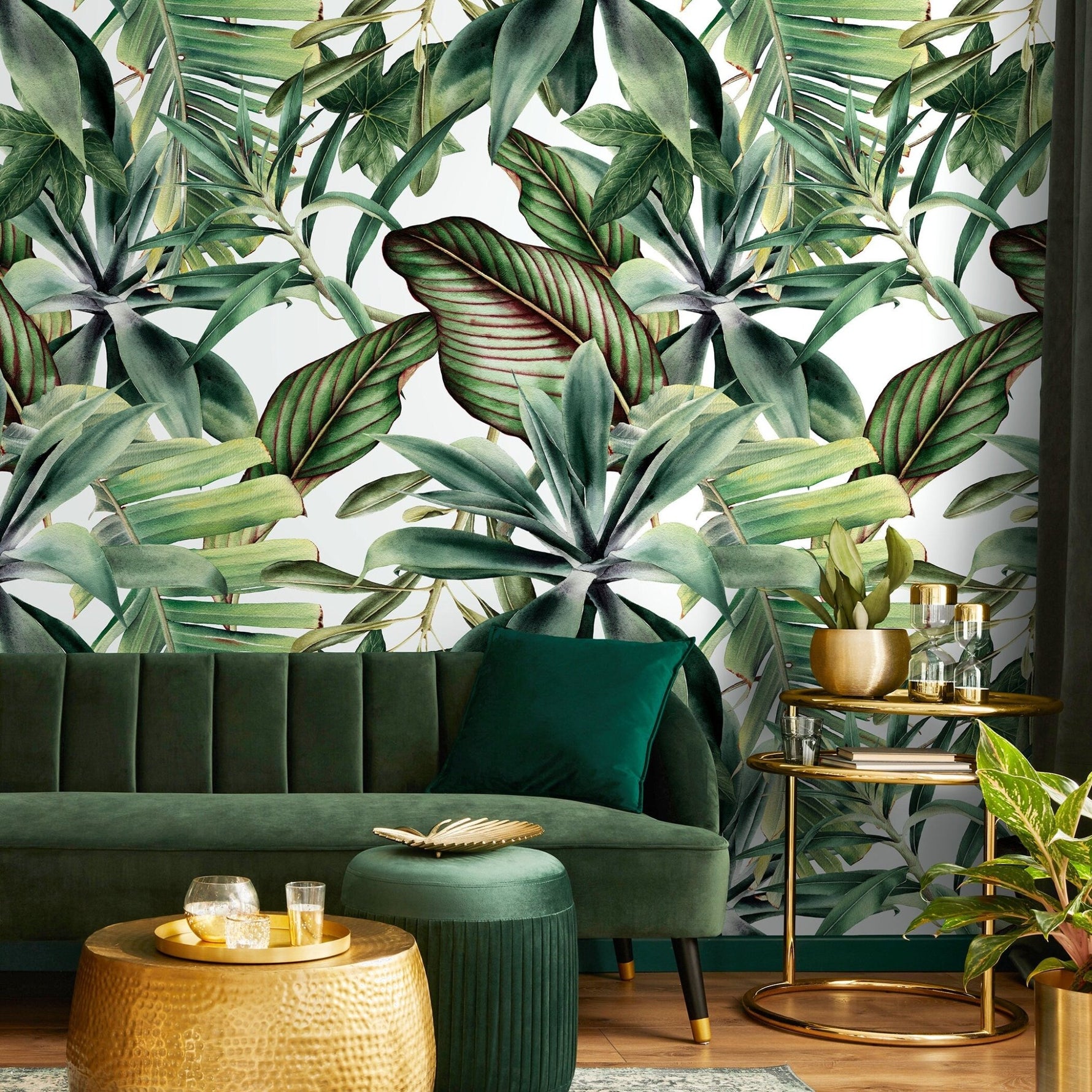 Tropical Leaf Extravaganza Wallpaper - A450 - WallTrend