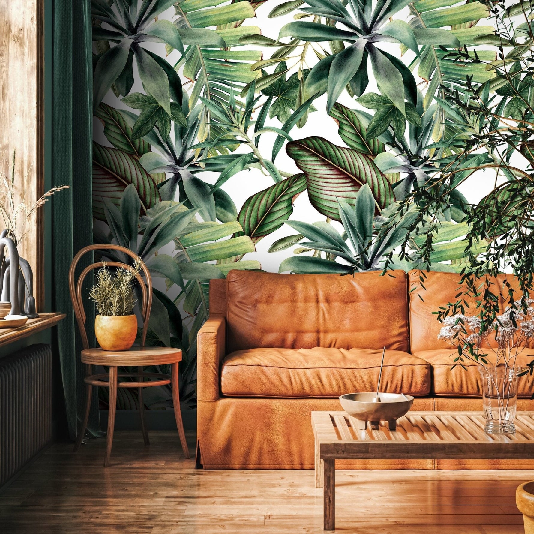 Tropical Leaf Extravaganza Wallpaper - A450 - WallTrend