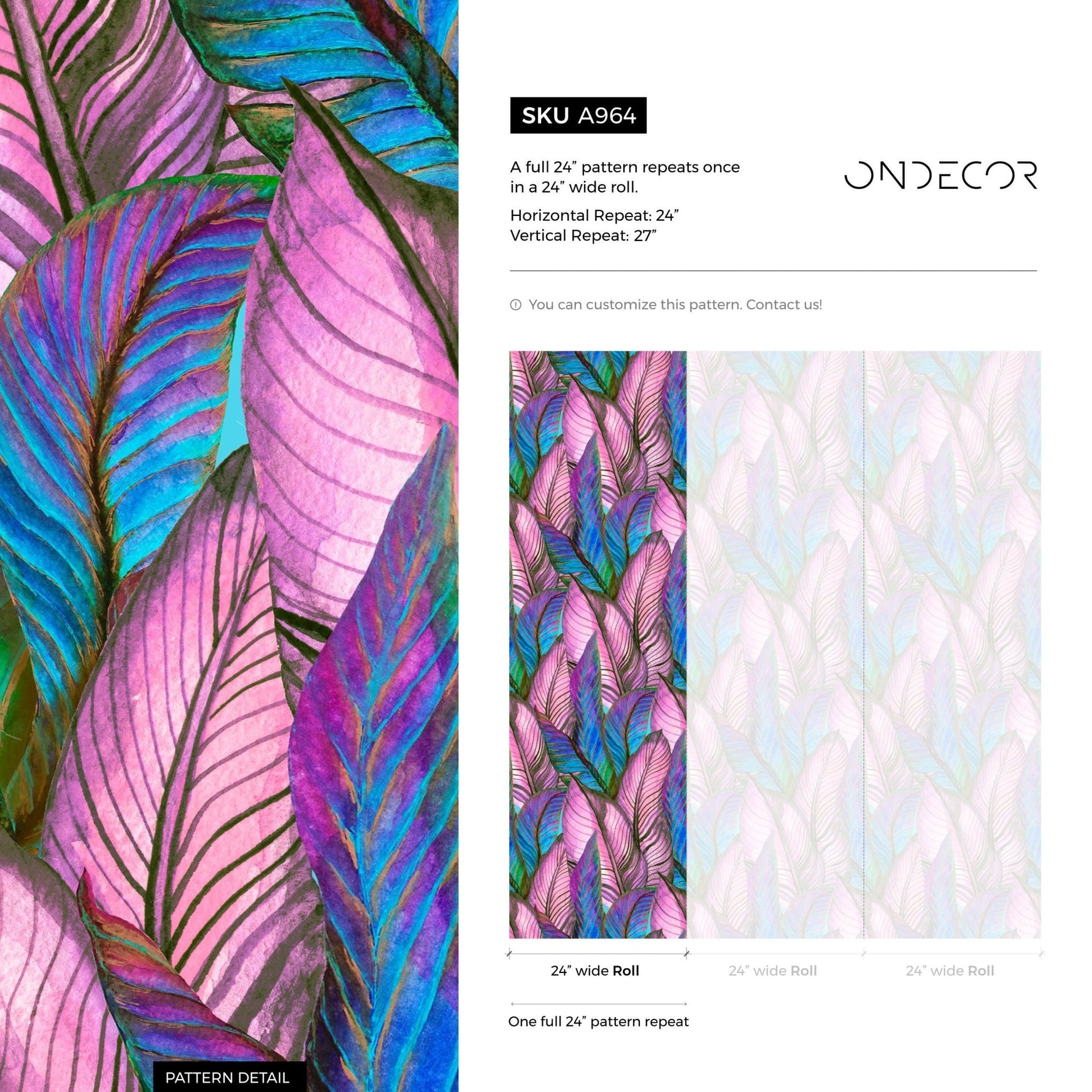 Tropical Leaf Extravaganza Wallpaper - A964 - WallTrend