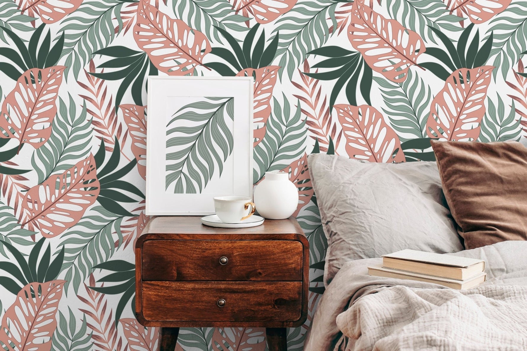 Tropical Leaf Harmony Wallpaper - C057 - WallTrend