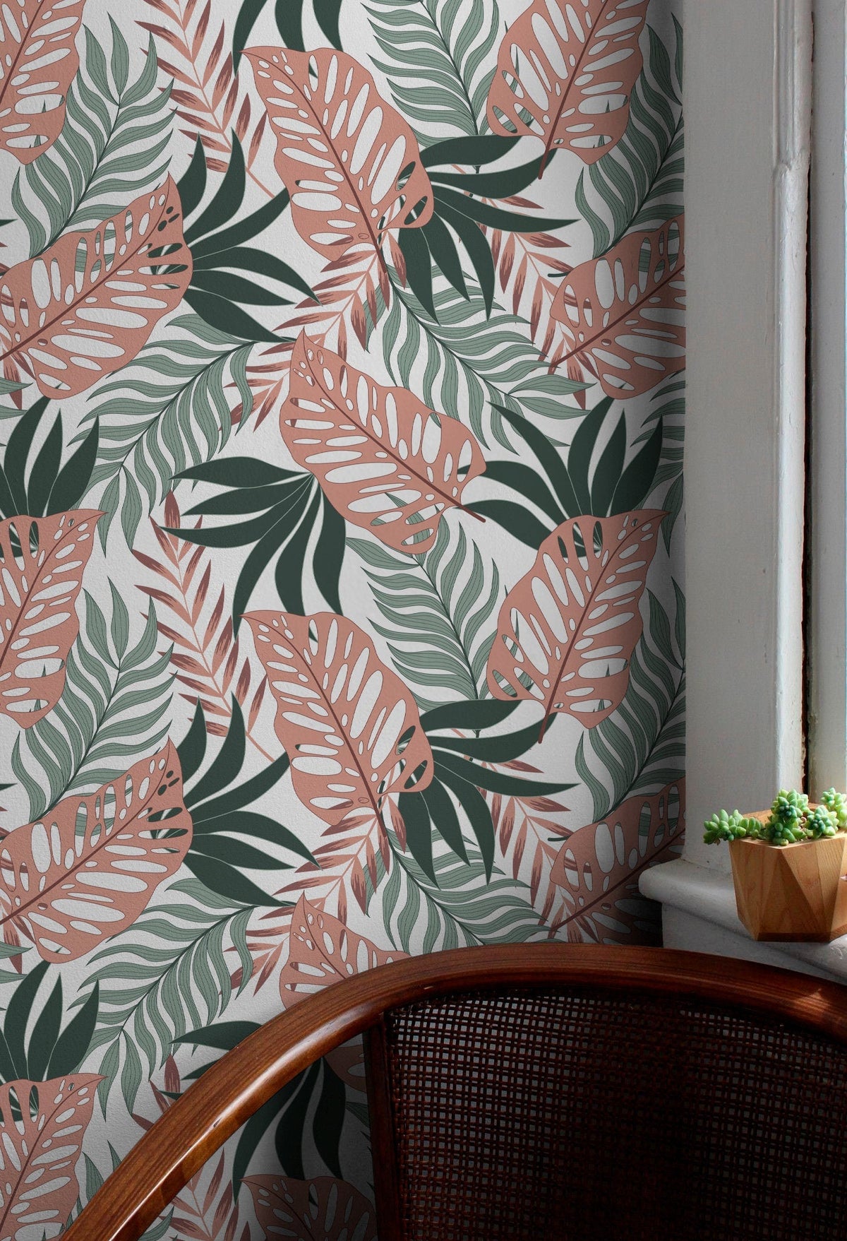 Tropical Leaf Harmony Wallpaper - C057 - WallTrend