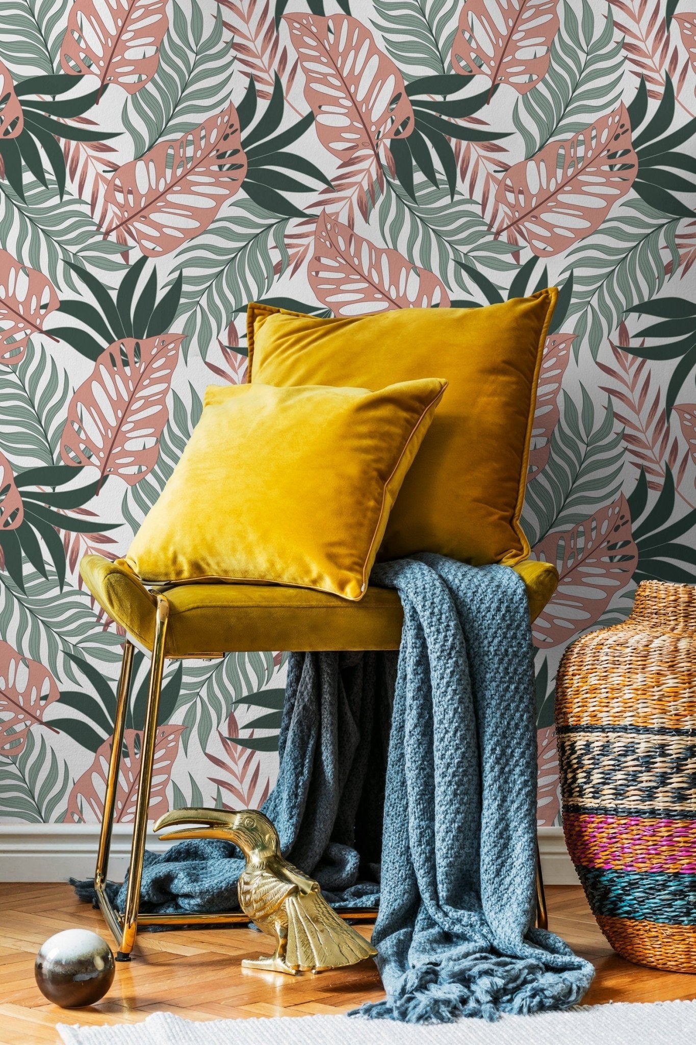 Tropical Leaf Harmony Wallpaper - C057 - WallTrend