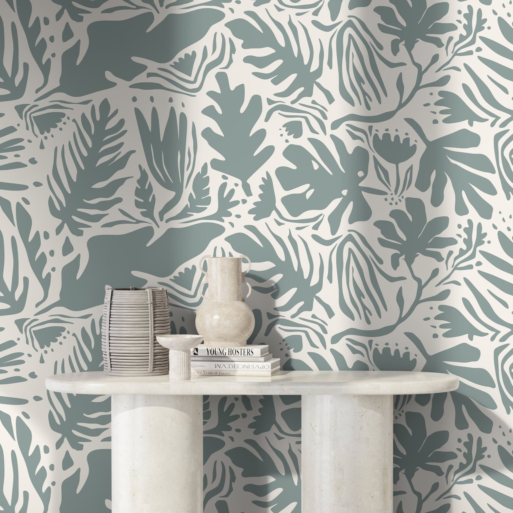 Tropical Leaf Harmony Wallpaper - D664 - WallTrend