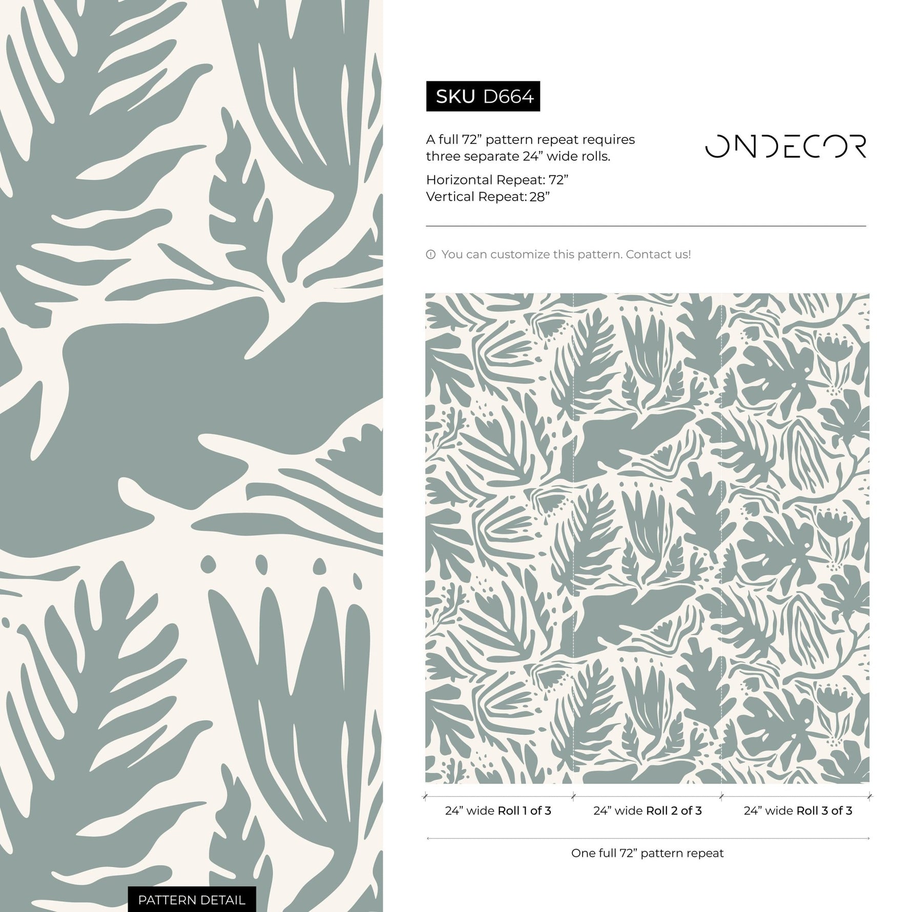 Tropical Leaf Harmony Wallpaper - D664 - WallTrend